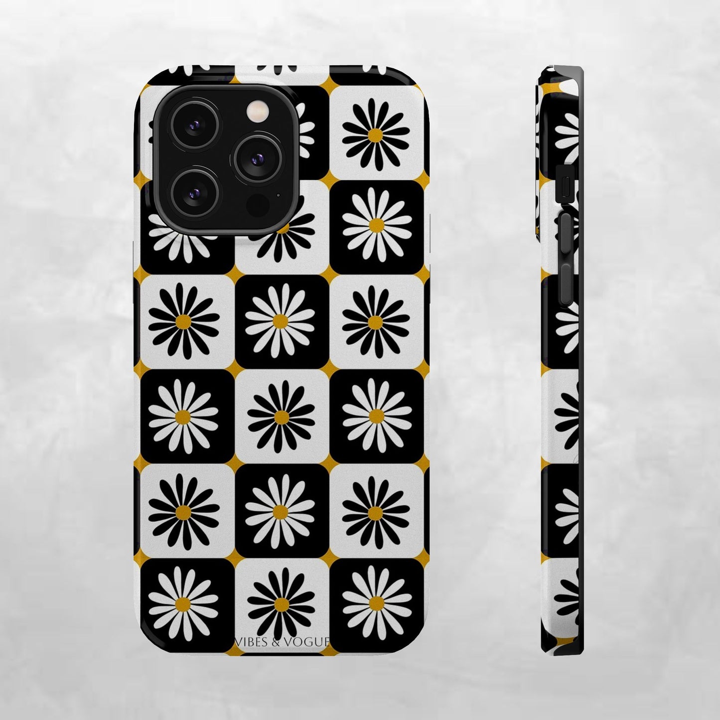 Retro Daisy Magnetic Tough Case - Stylish Protection for Your Phone