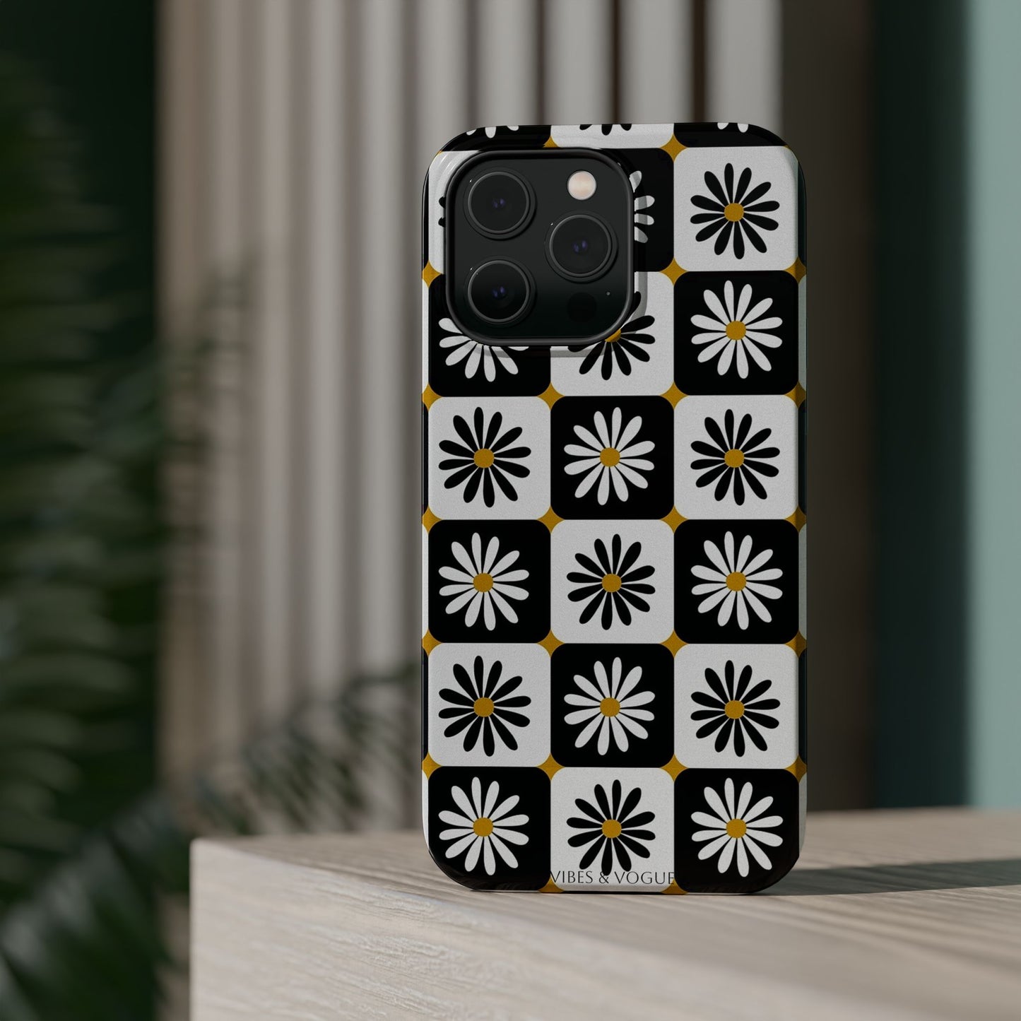 Retro Daisy Magnetic Tough Case - Stylish Protection for Your Phone