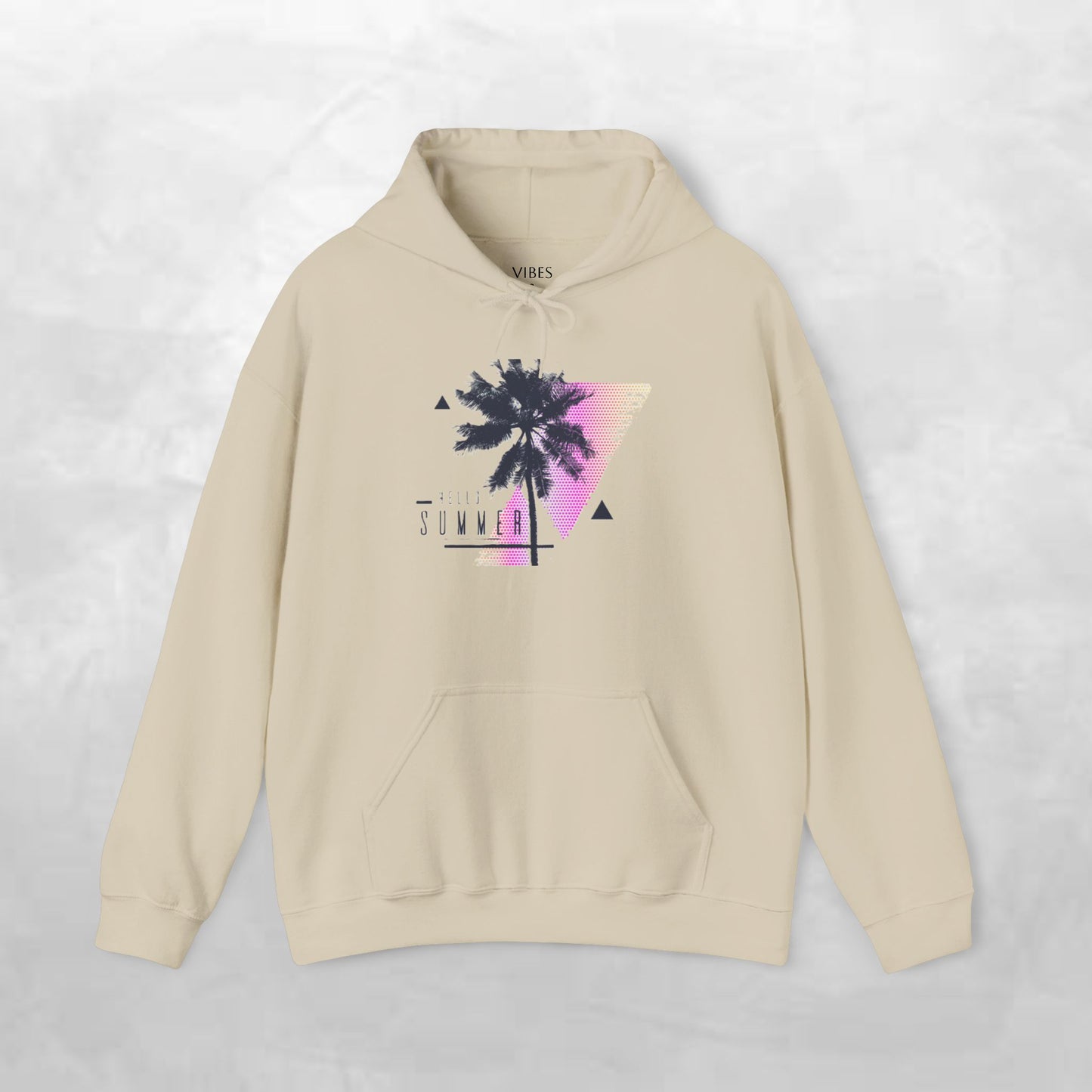 Tropical Vibe Hoodie, Summer Comfort Sweatshirt, Beachy Pullover for Vacation, Unisex Hooded Top, Gift for Warm Weather