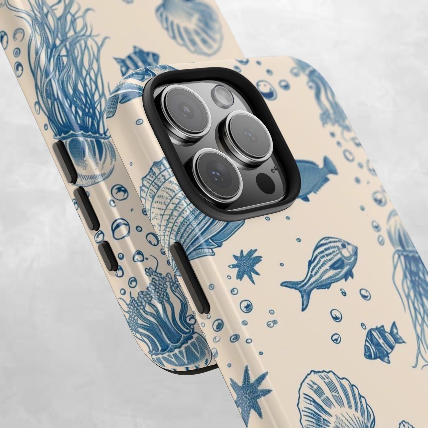 Ocean Blue Marine Pattern Tough Phone Case