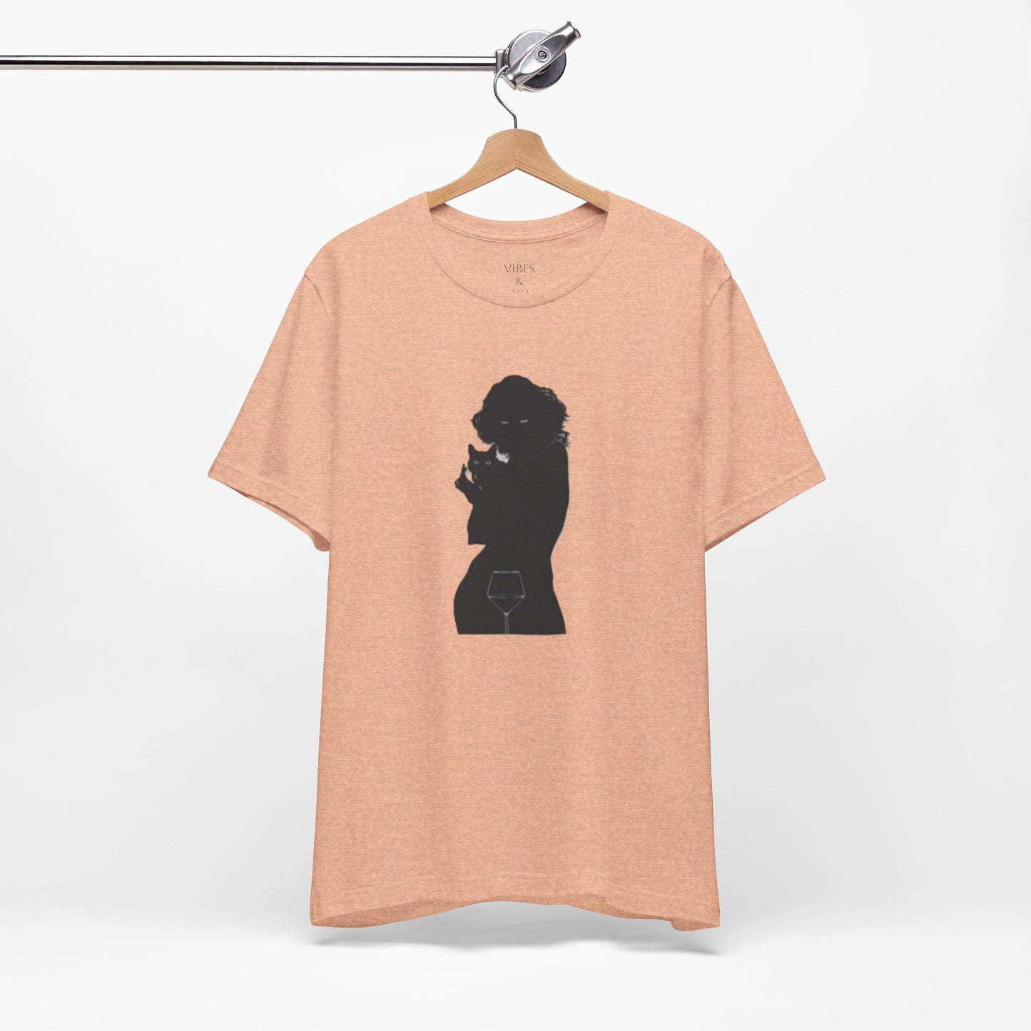 Unisex Silhouette Tee for Stylish Nights, Trendy Casual Wear, Gift for Her, Wine Lover Shirt, Cozy Evening Outfit