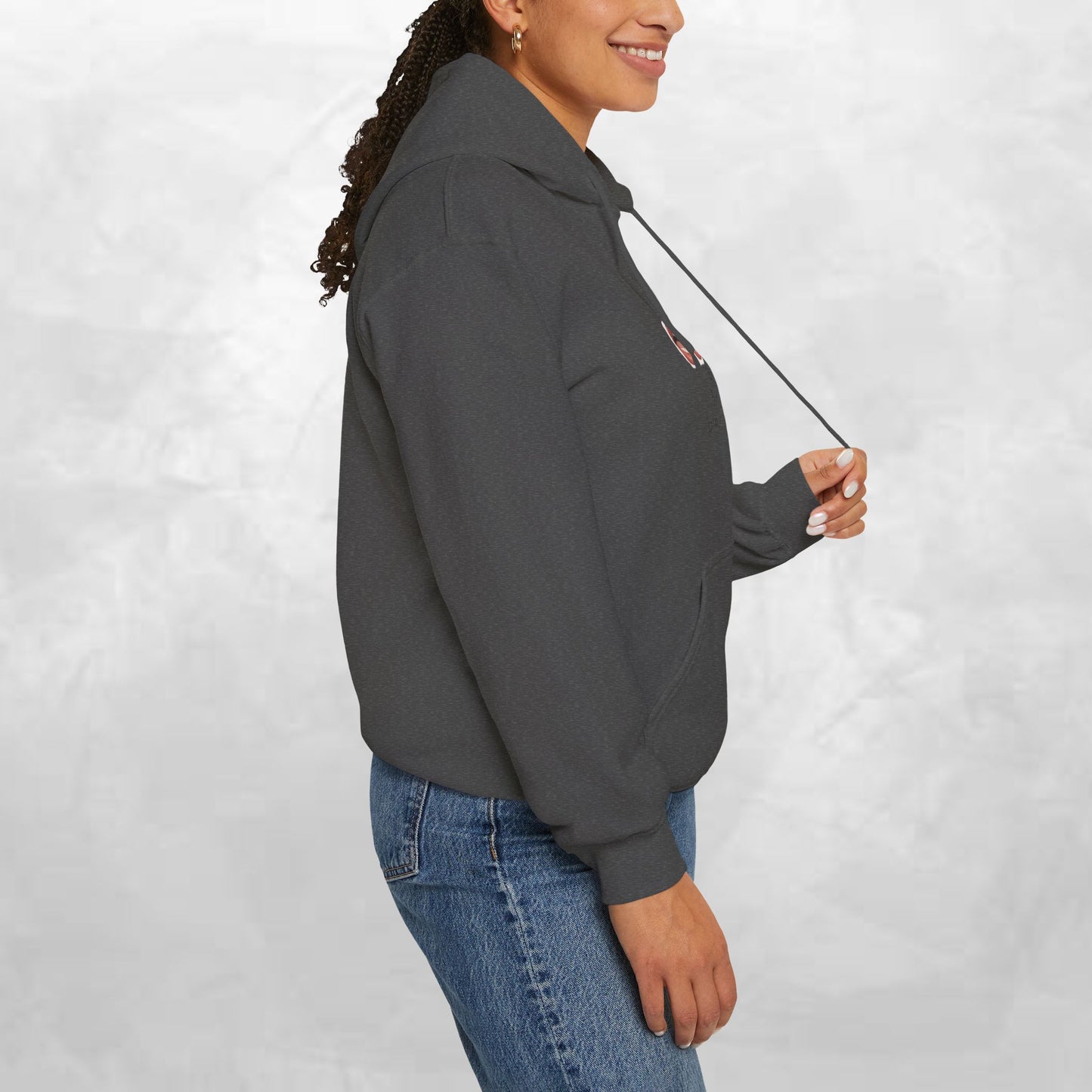 Graphic Hoodie — 'BLA BLA' Lip Print Pullover