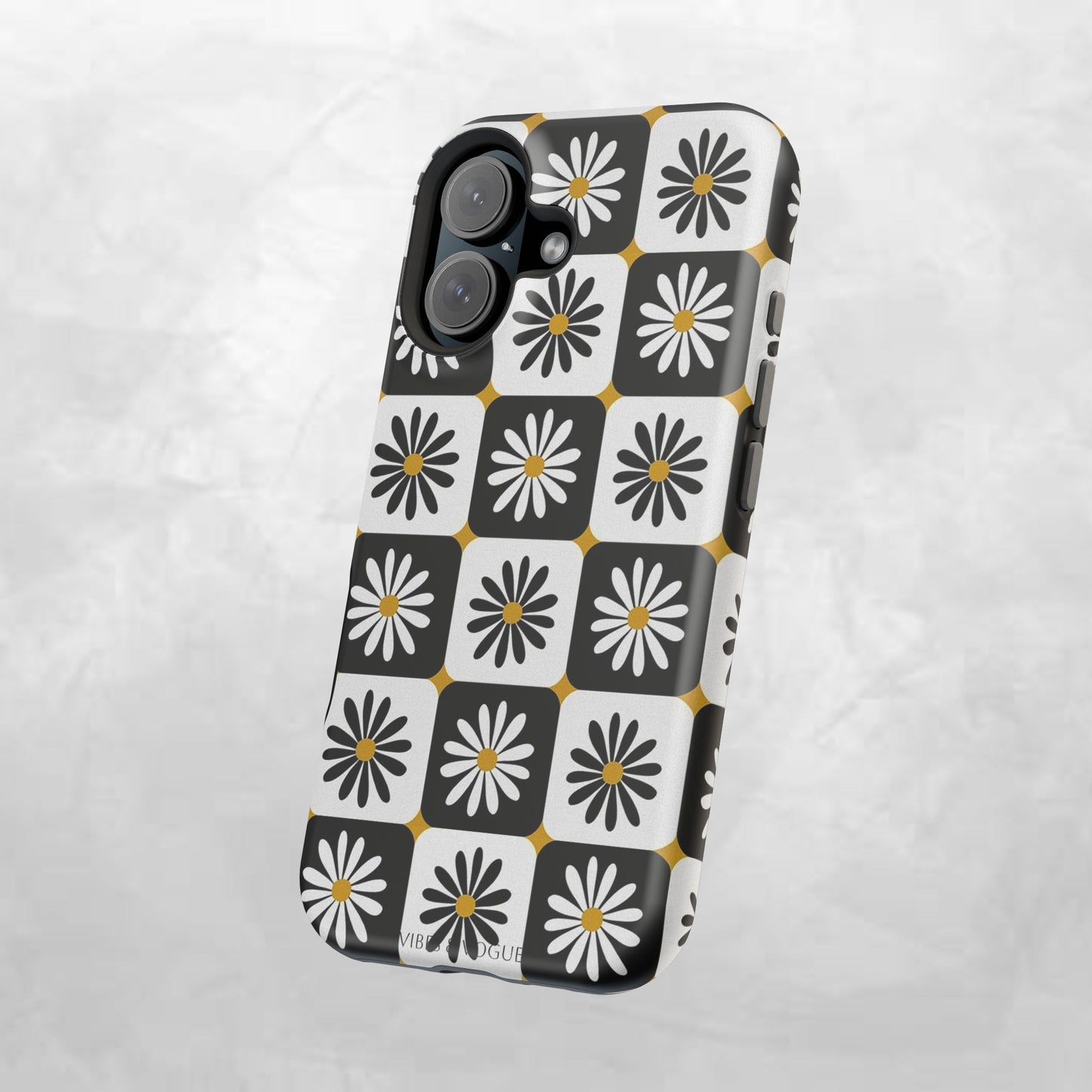 Retro Daisy Magnetic Tough Case - Stylish Protection for Your Phone