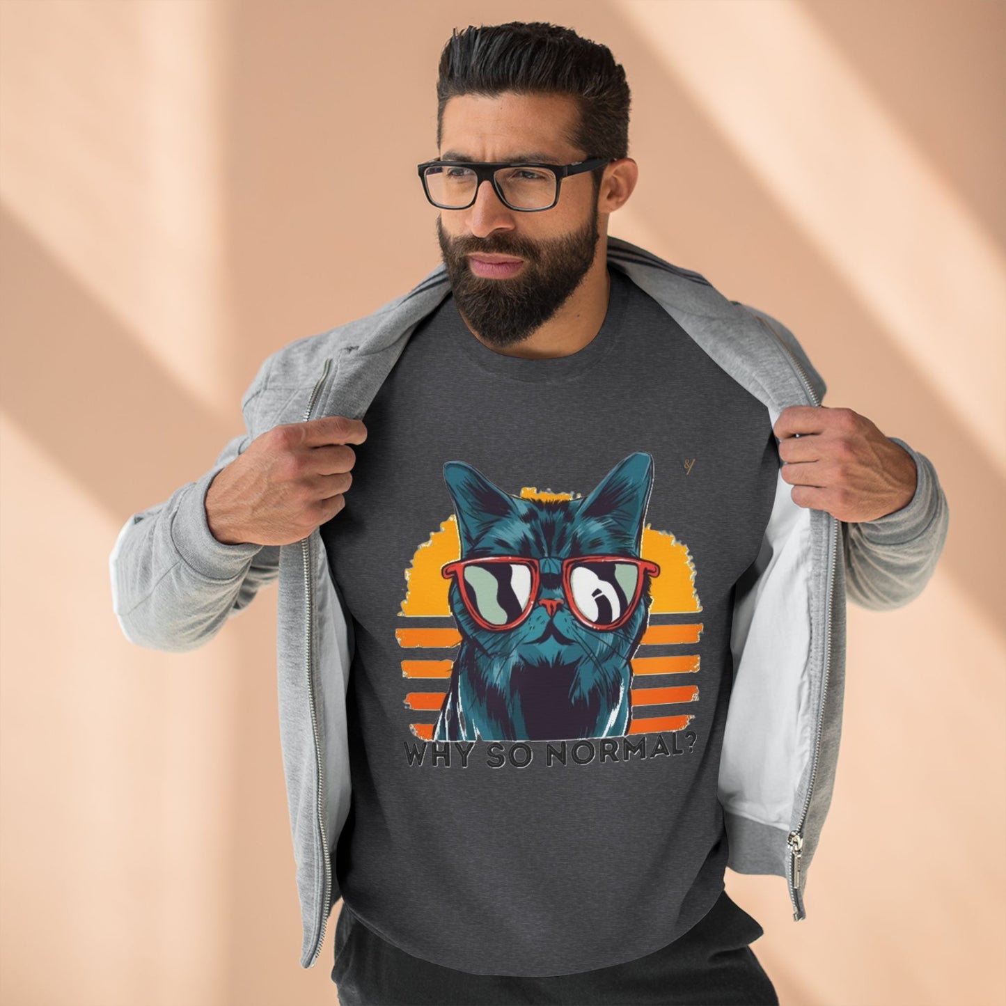 Funny Cat Crewneck Sweatshirt - 'Why So Normal?' - Unisex Casual Apparel
