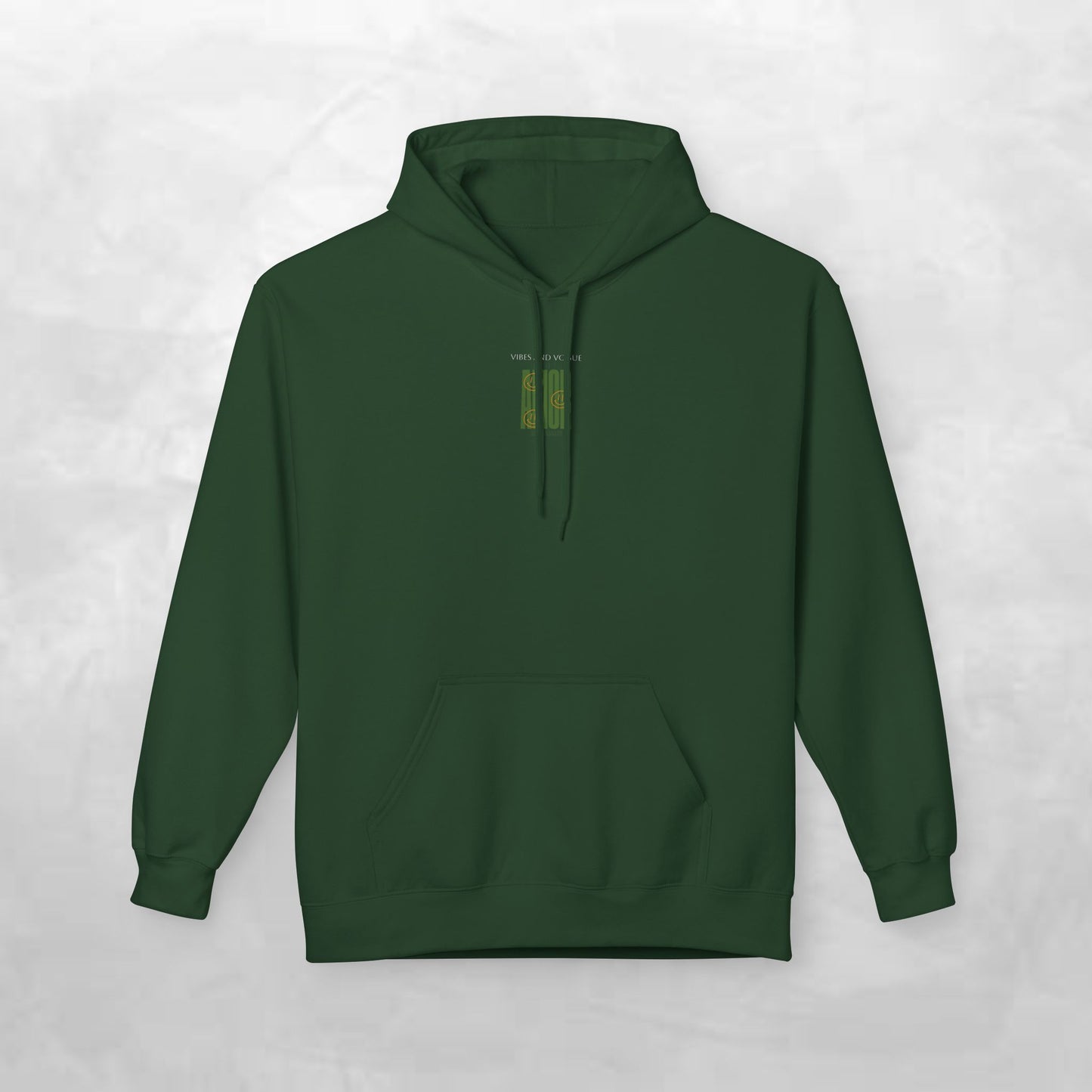 Amor Graphic Hoodie — Green Vintage Script Love Design