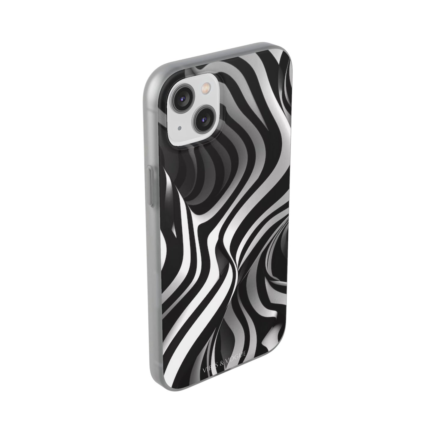 Stylish Phone Cases, Trendy Flexi Cases for iPhone, Black and White Art Case, Gifts for Him/Her, Phone Accessories, Unique Design