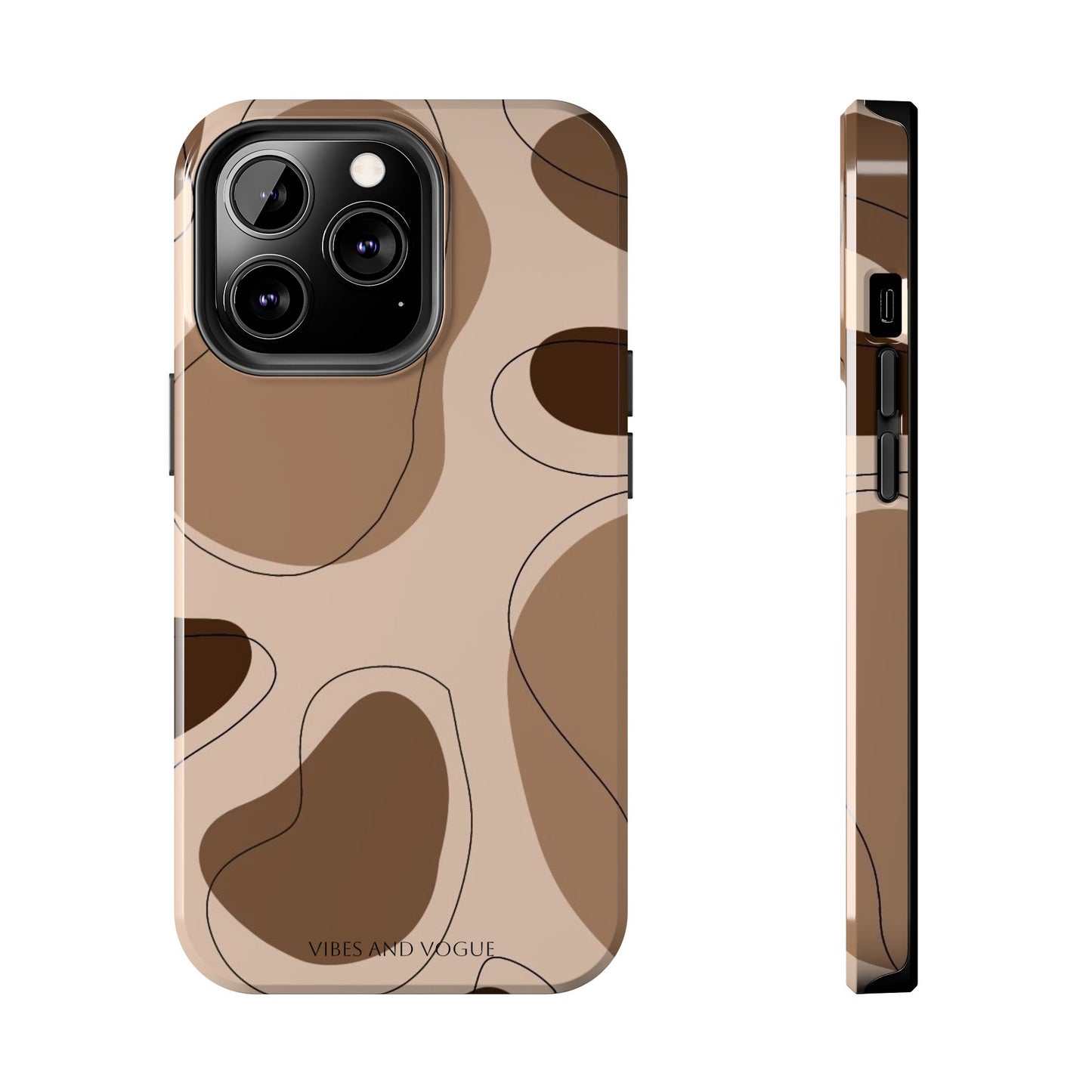 Abstract Brown Cowhide Tough Phone Case