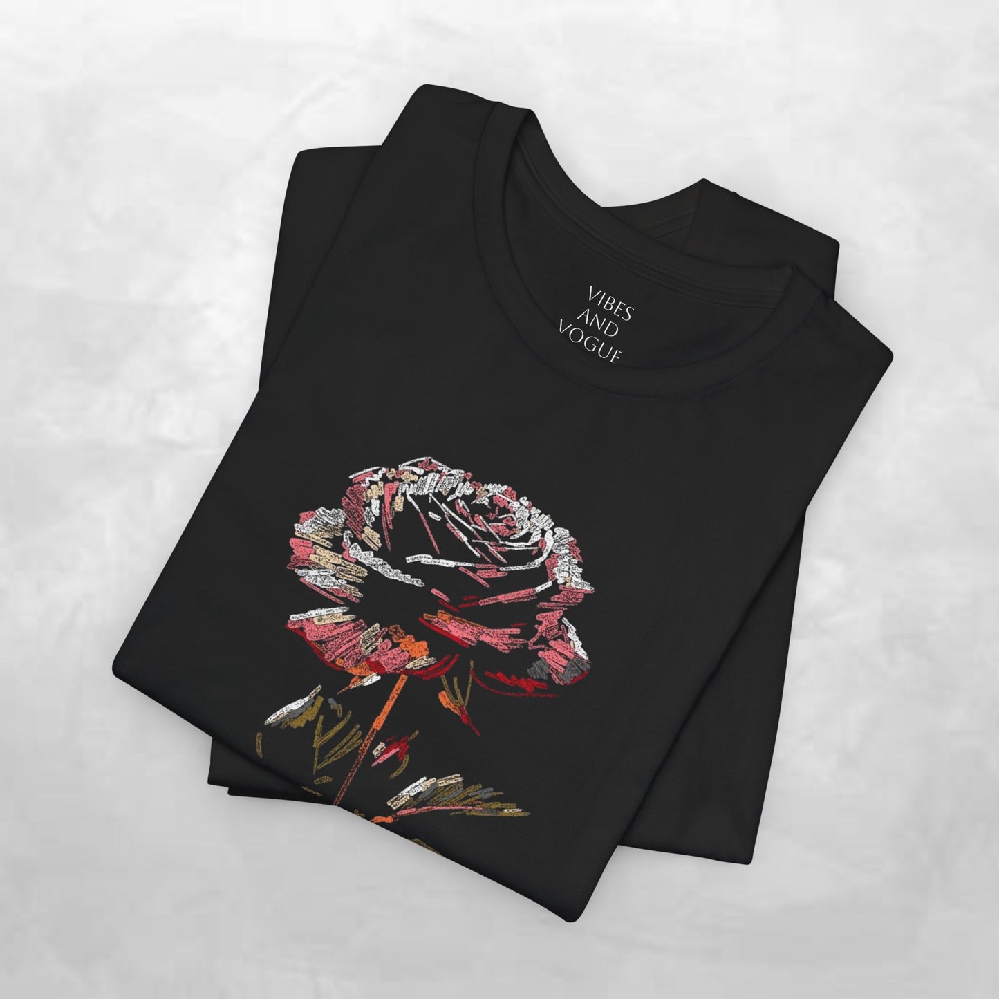 Vintage Rose Tee — Dark Floral Graphic T-Shirt
