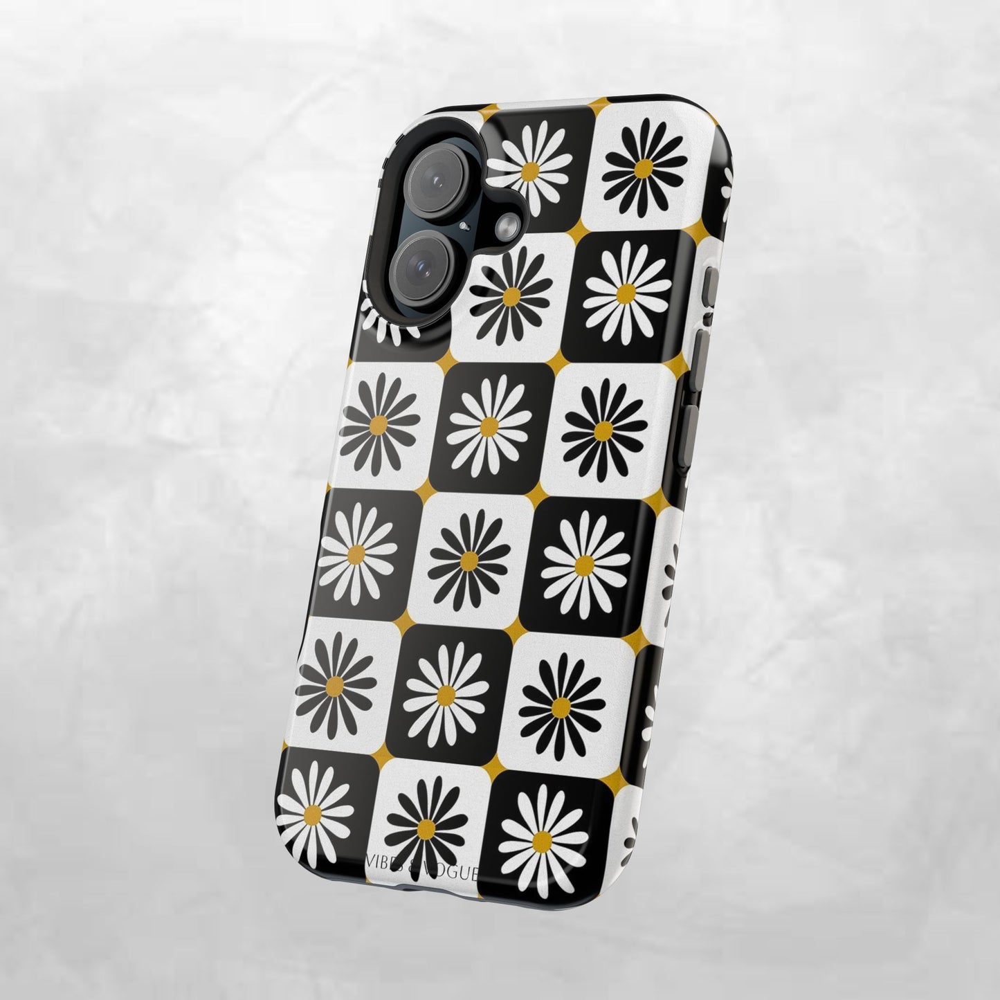 Retro Daisy Magnetic Tough Case - Stylish Protection for Your Phone