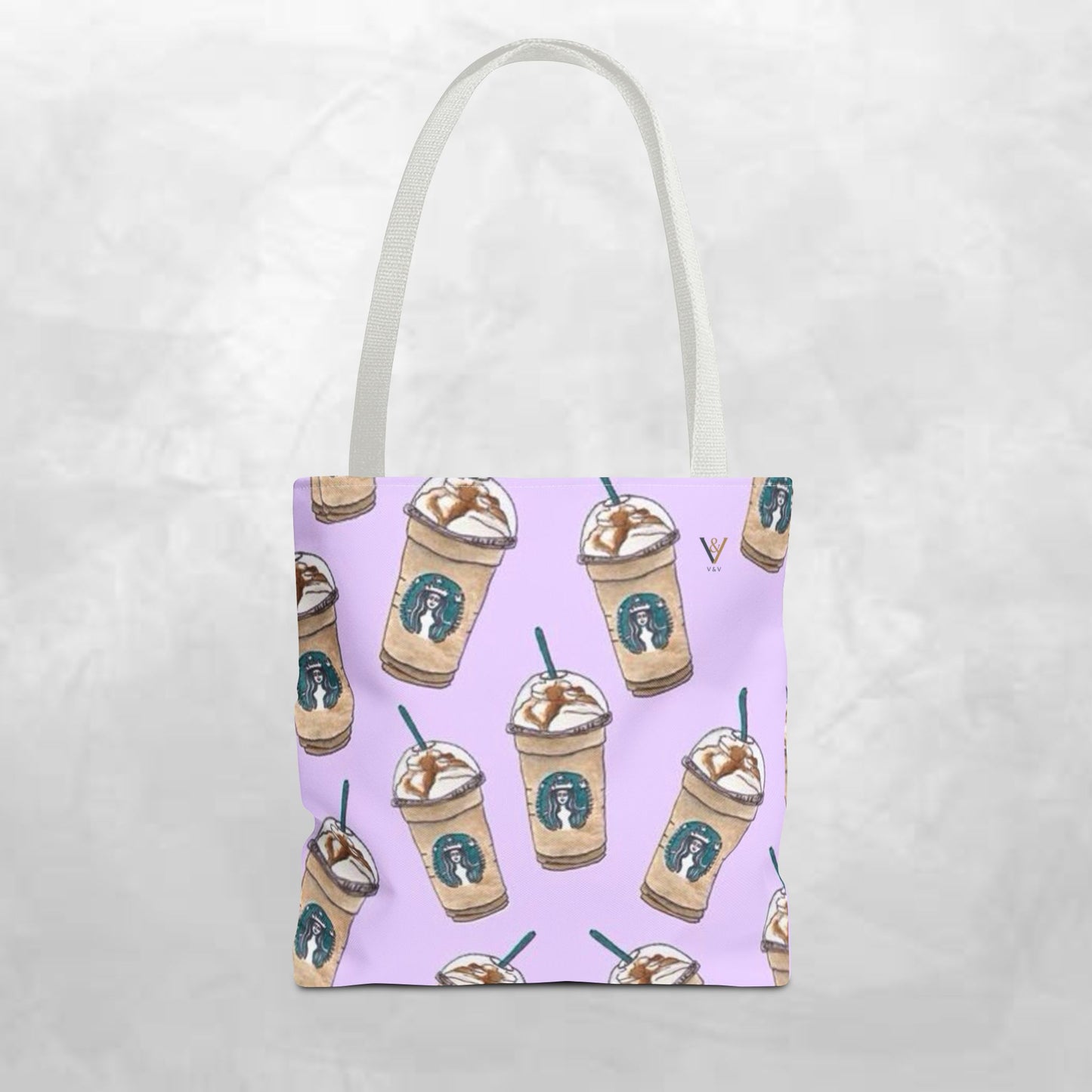 Starbucks Frappuccino Tote Bag, Coffee Lover's Shopping Bag, Perfect for Gift, Reusable Grocery Bag, Cute Beach Bag, Eco-Friendly Tote