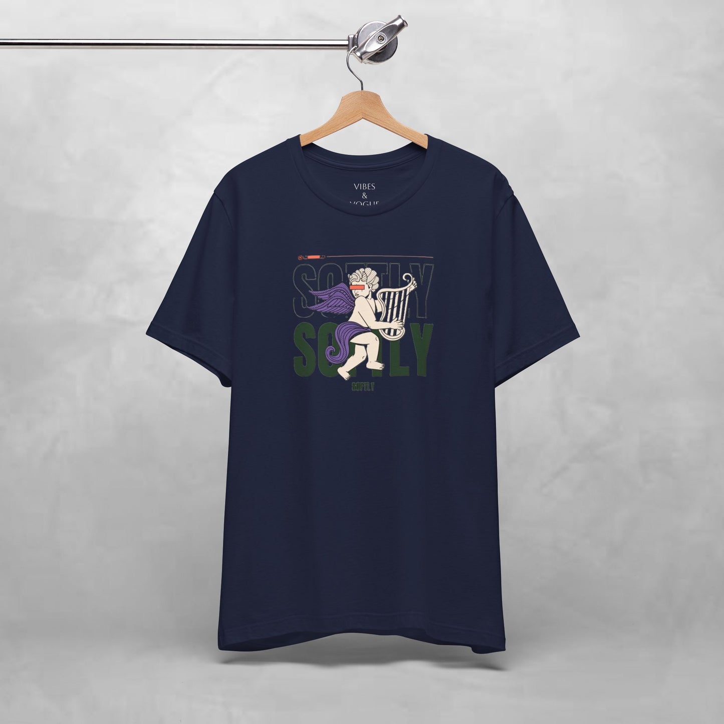 Unisex Short Sleeve Tee with Harp Design, Casual Tee, Gift for Music Lovers, Summer Wear, Concert Outfit, Friendship Tee