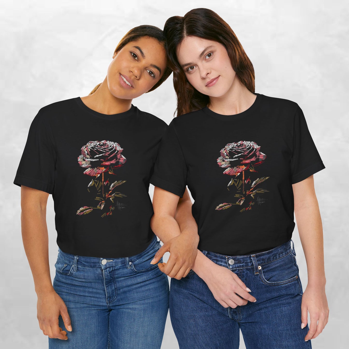 Vintage Rose Tee — Dark Floral Graphic T-Shirt