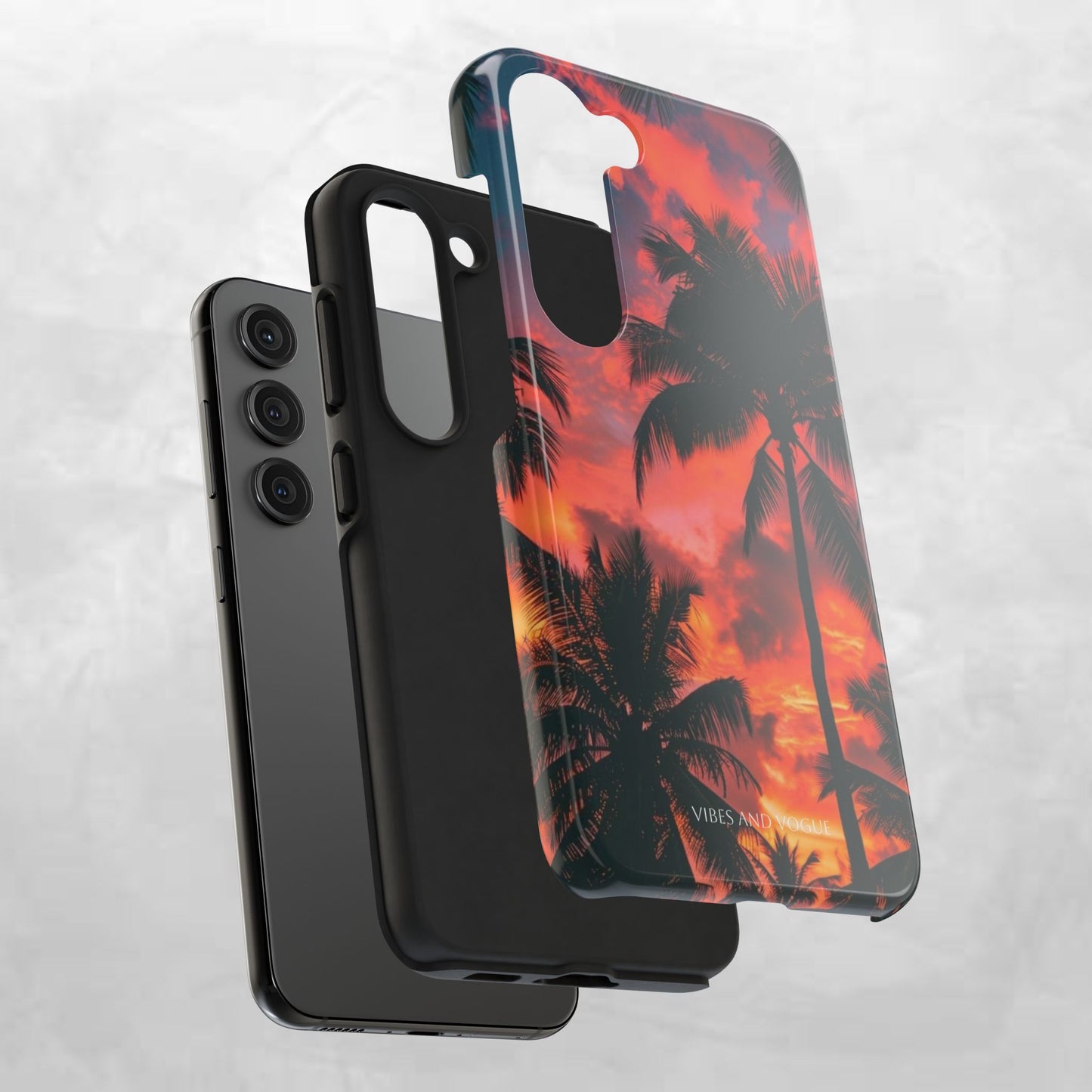 Tropical Sunset Tough Phone Case — Palm Tree Sunset Protective Phone Cover