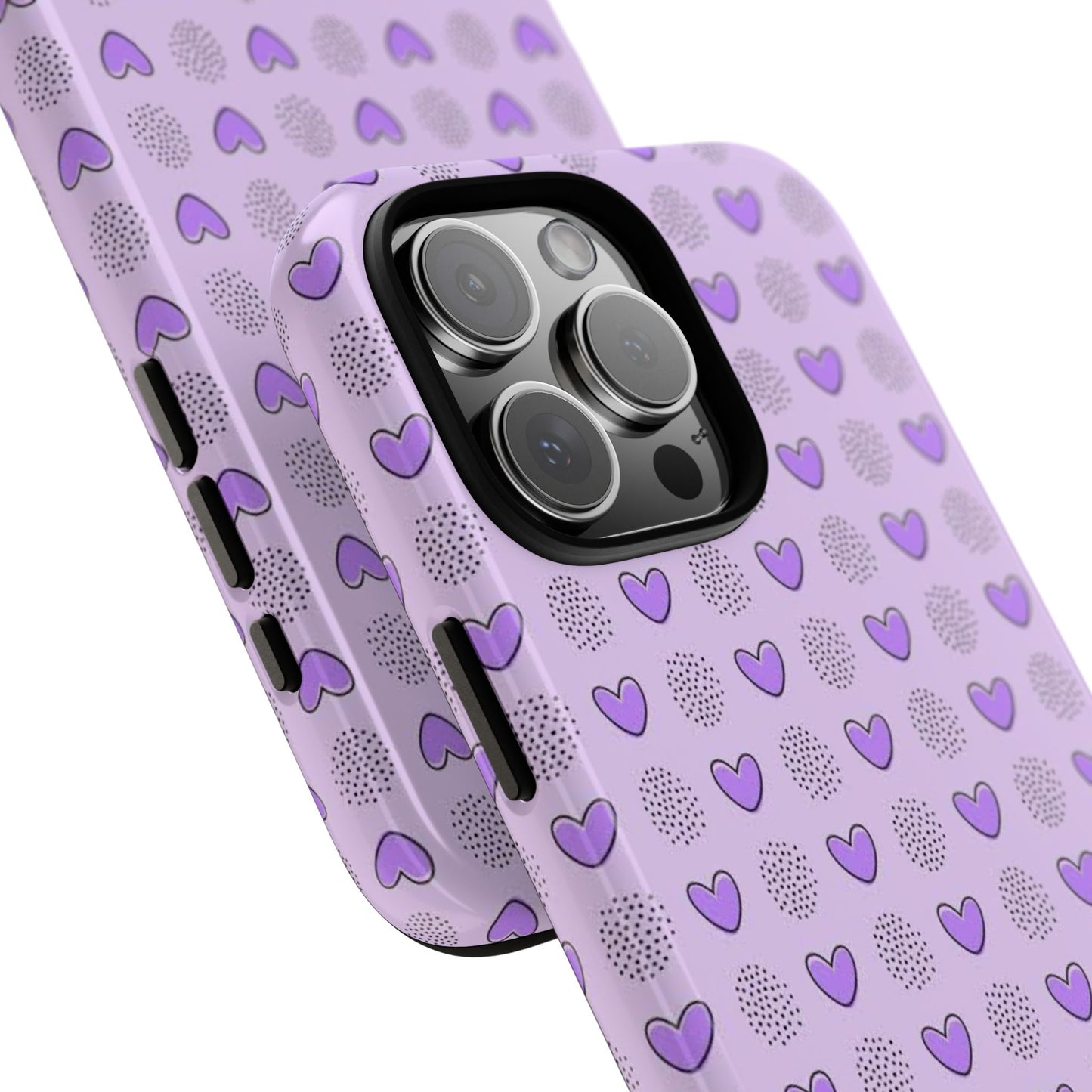 Purple Heart Pattern Phone Case - Tough Cases for a Stylish & Protective Vibe