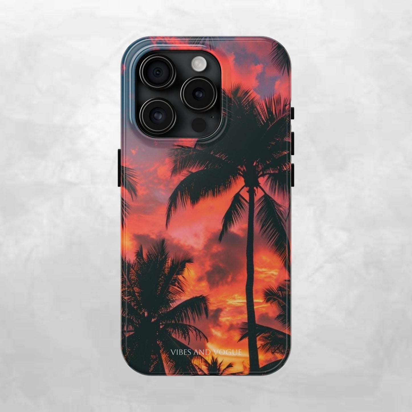 Tropical Sunset Tough Phone Case — Palm Tree Sunset Protective Phone Cover