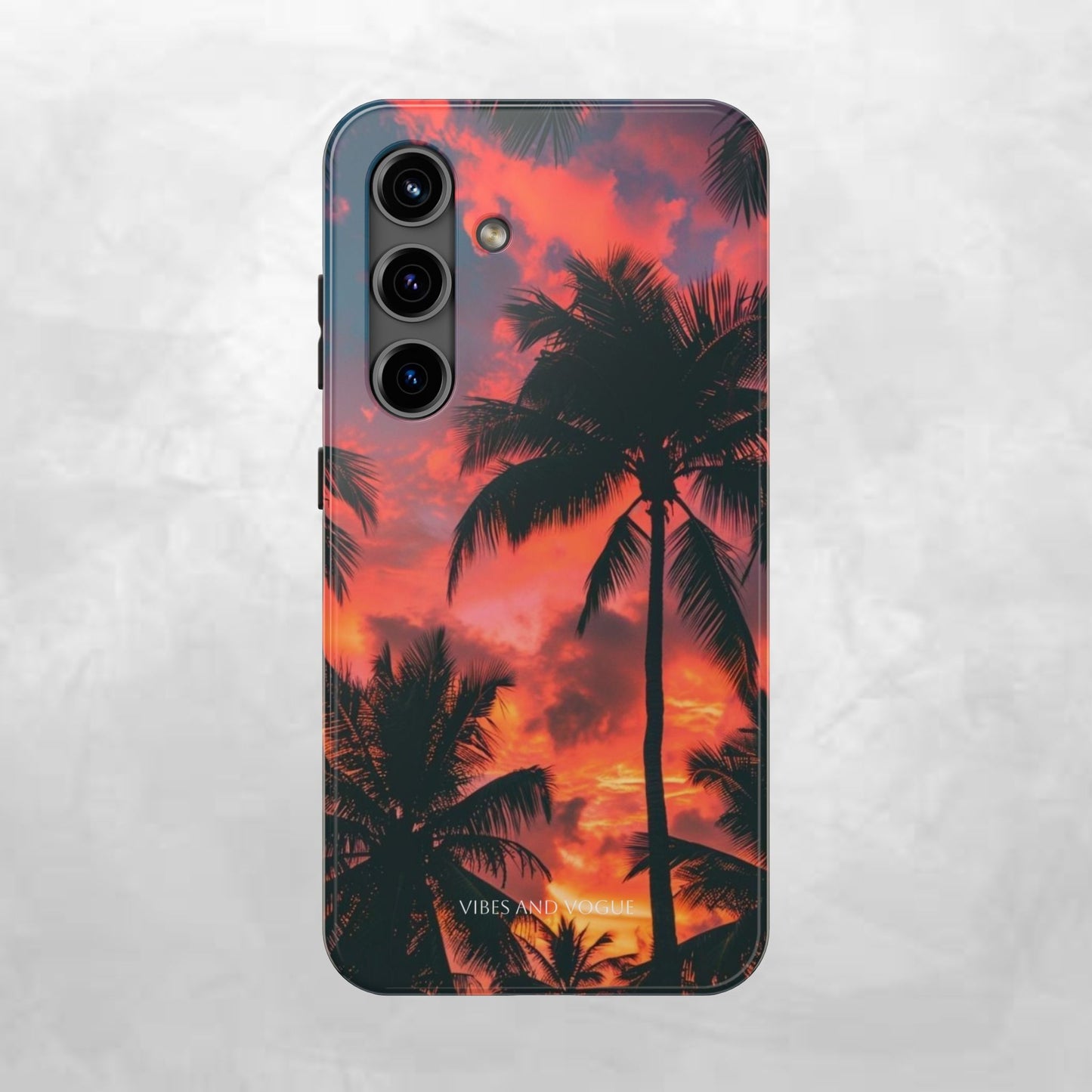 Tropical Sunset Tough Phone Case — Palm Tree Sunset Protective Phone Cover