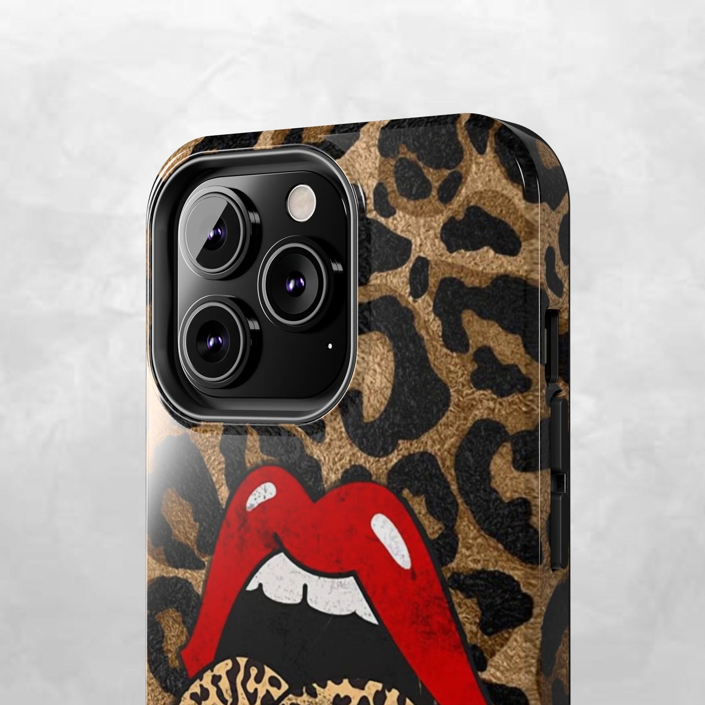 Leopard Lip Tough Phone Case — Bold Animal Print Phone Cover