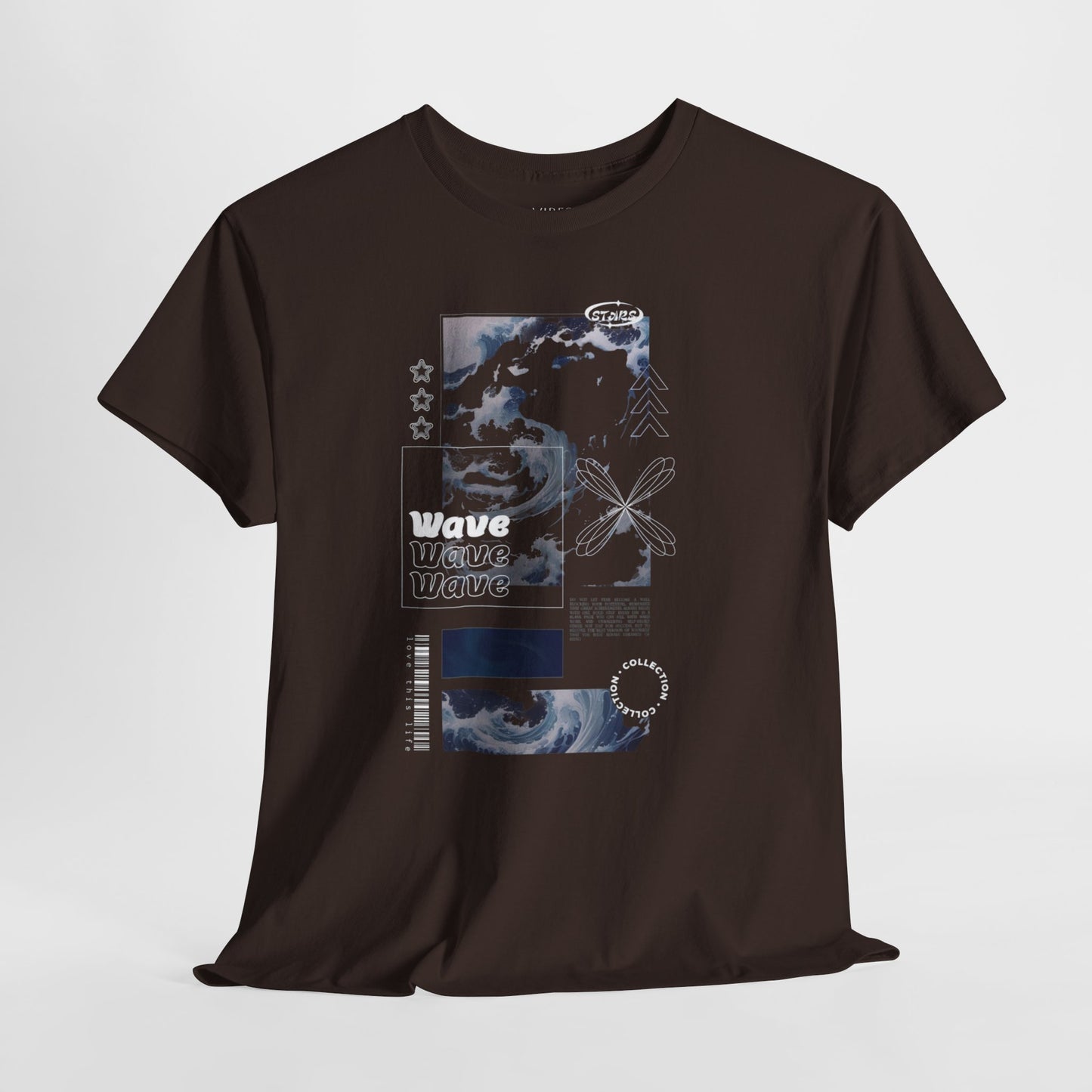 Wave Graphic Tee — Retro Surf Collage T-Shirt