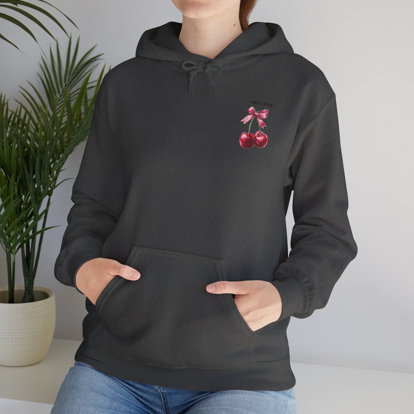 Cherry Bow Unisex Hoodie - Sweet, Cozy Style for Spring, Casual Wear, Gift for Birthdays, Summer Fun, Festival Fashion