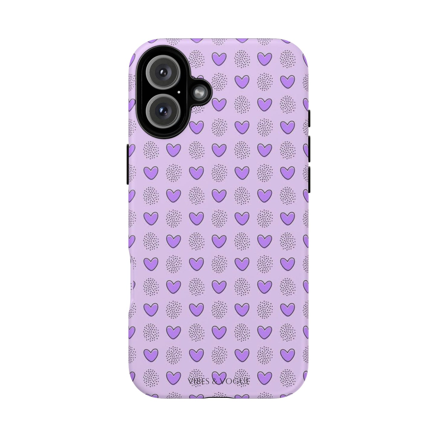 Purple Heart Pattern Phone Case - Tough Cases for a Stylish & Protective Vibe