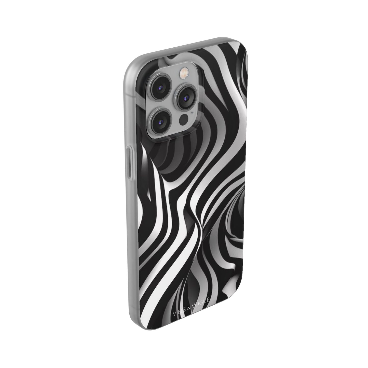 Stylish Phone Cases, Trendy Flexi Cases for iPhone, Black and White Art Case, Gifts for Him/Her, Phone Accessories, Unique Design