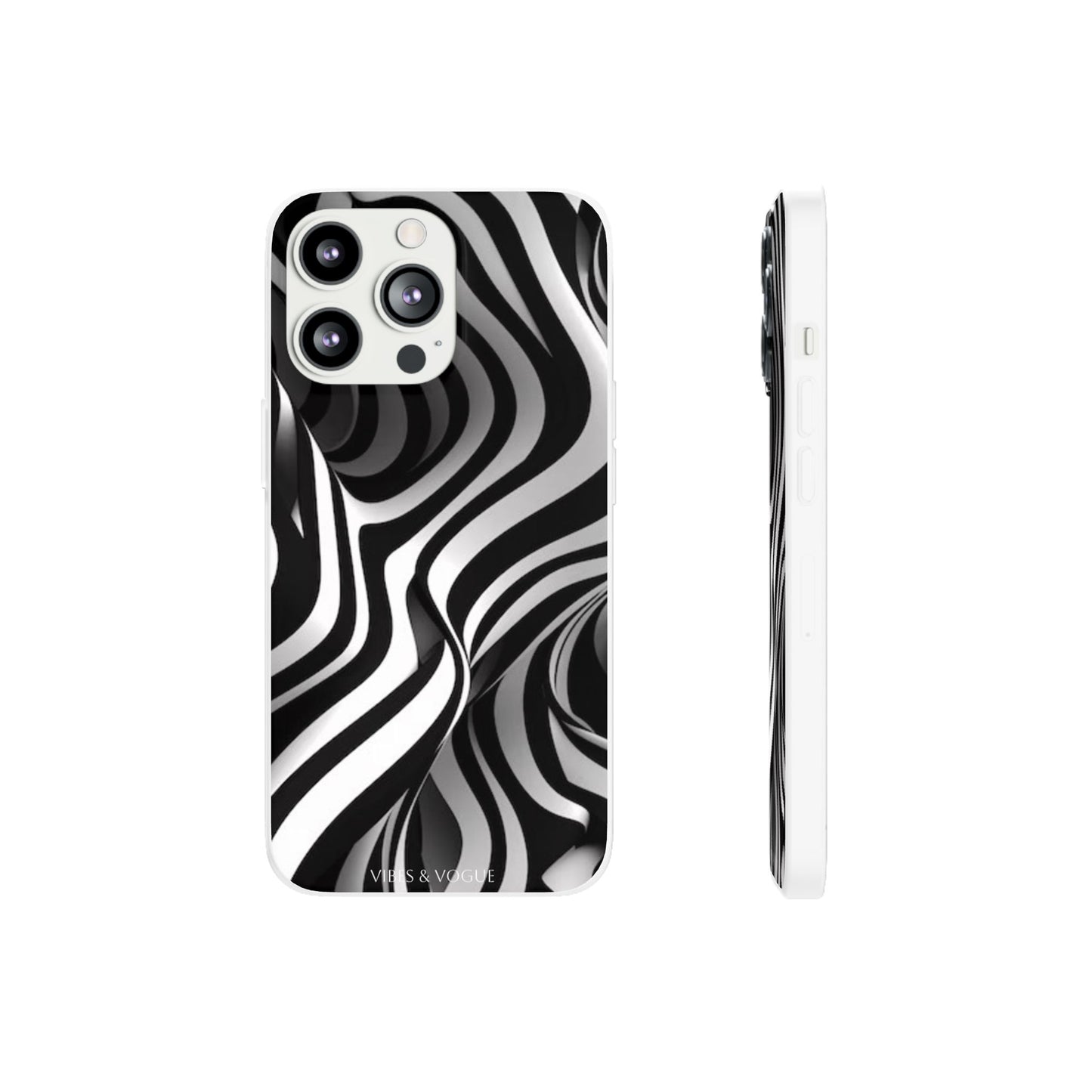 Stylish Phone Cases, Trendy Flexi Cases for iPhone, Black and White Art Case, Gifts for Him/Her, Phone Accessories, Unique Design
