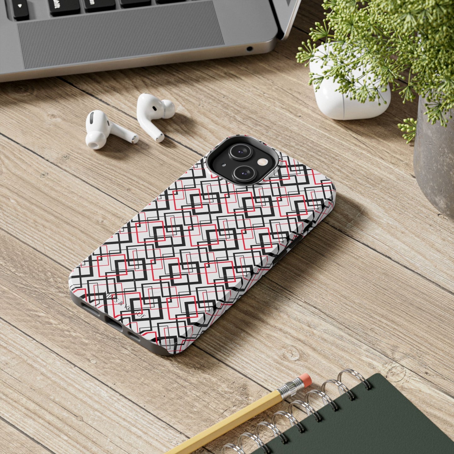 Stylish Geometric Tough Phone Case - Modern Design for Trendsetters