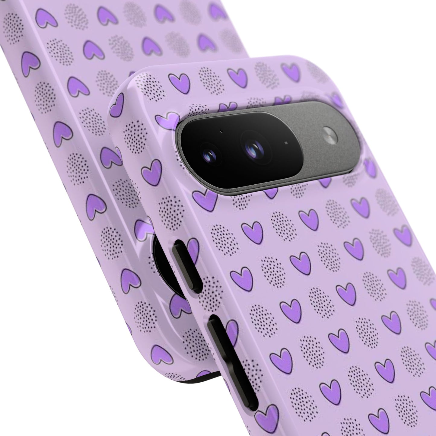 Purple Heart Pattern Phone Case - Tough Cases for a Stylish & Protective Vibe