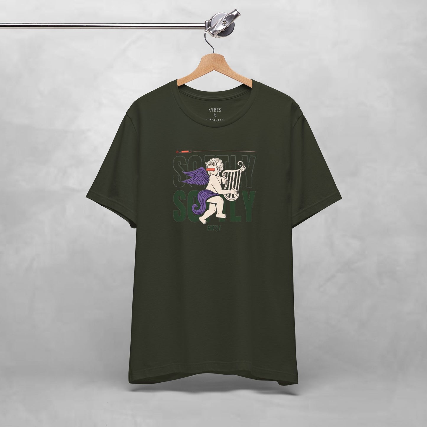 Unisex Short Sleeve Tee with Harp Design, Casual Tee, Gift for Music Lovers, Summer Wear, Concert Outfit, Friendship Tee