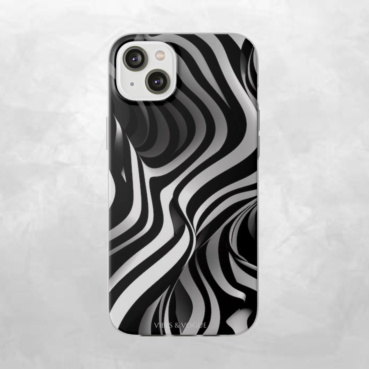 Stylish Phone Cases, Trendy Flexi Cases for iPhone, Black and White Art Case, Gifts for Him/Her, Phone Accessories, Unique Design