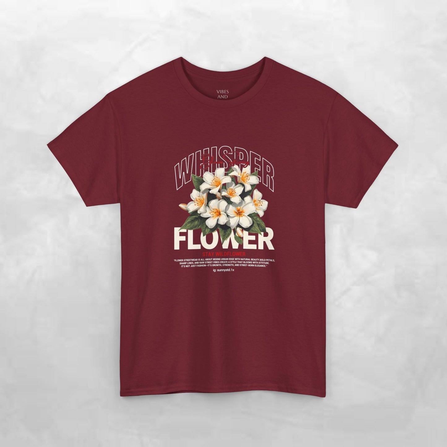 Floral "Whisper Flower" Graphic Tee — Vintage Plumeria Blossom Shirt