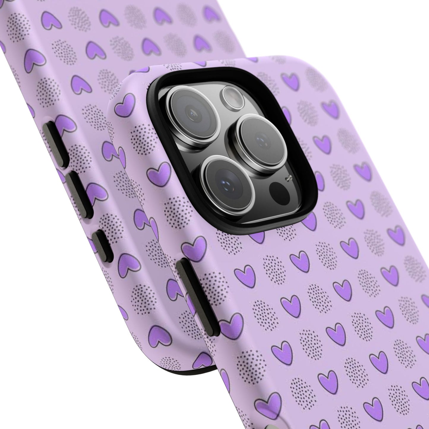 Purple Heart Pattern Phone Case - Tough Cases for a Stylish & Protective Vibe