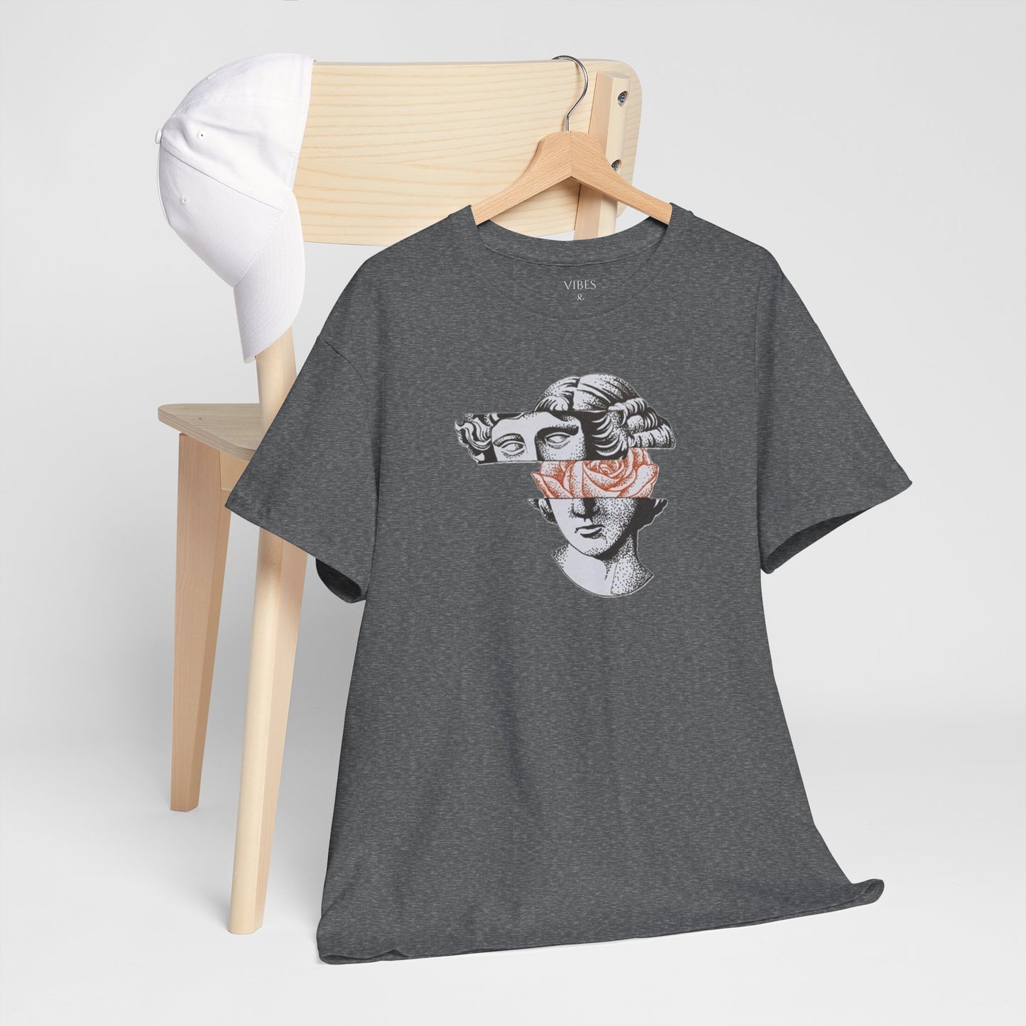Artistic Unisex Heavy Cotton Tee – Abstract Face Design