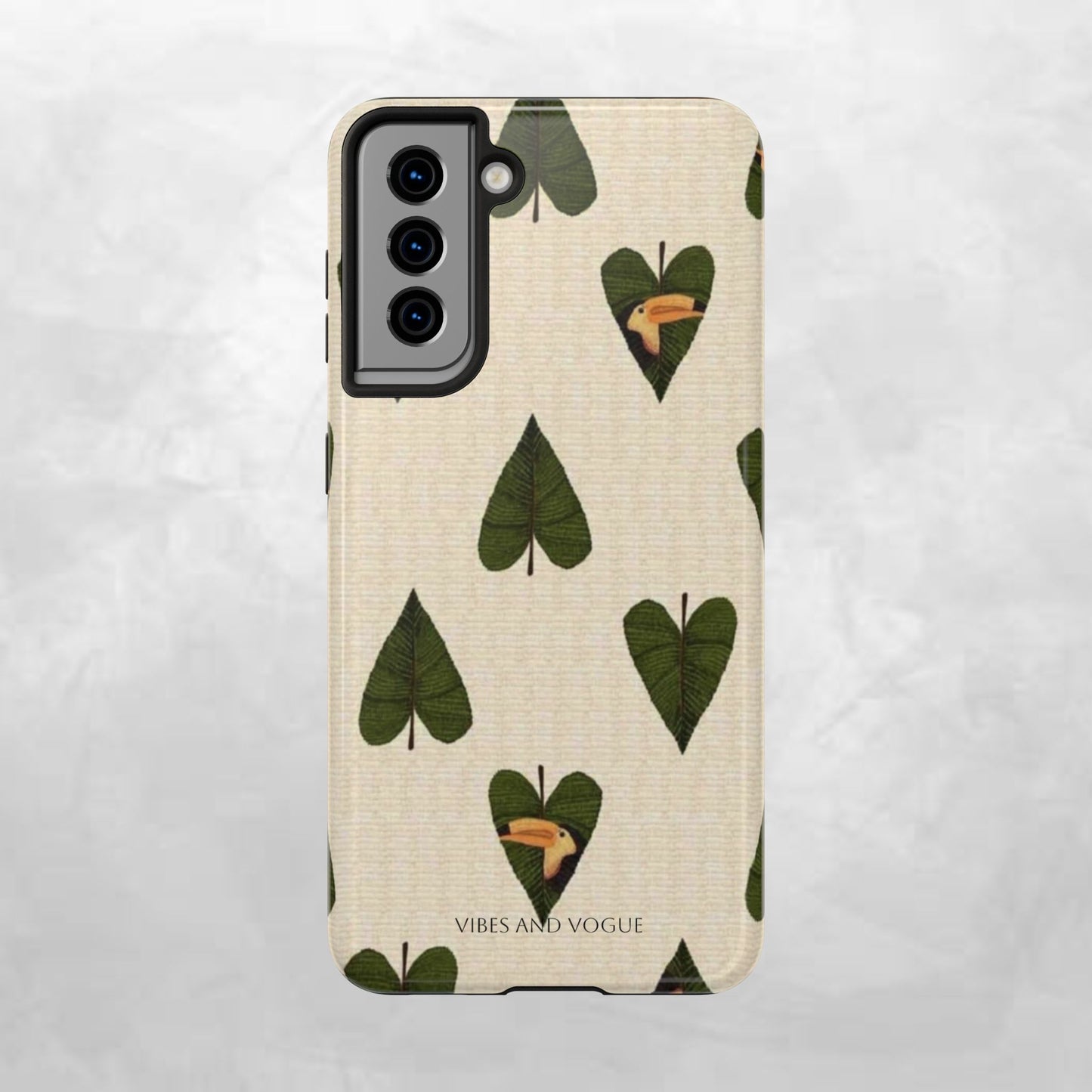 Tough Phone Case — Green Leaf Heart Pattern Tough Phone Case (Vibes and Vogue)
