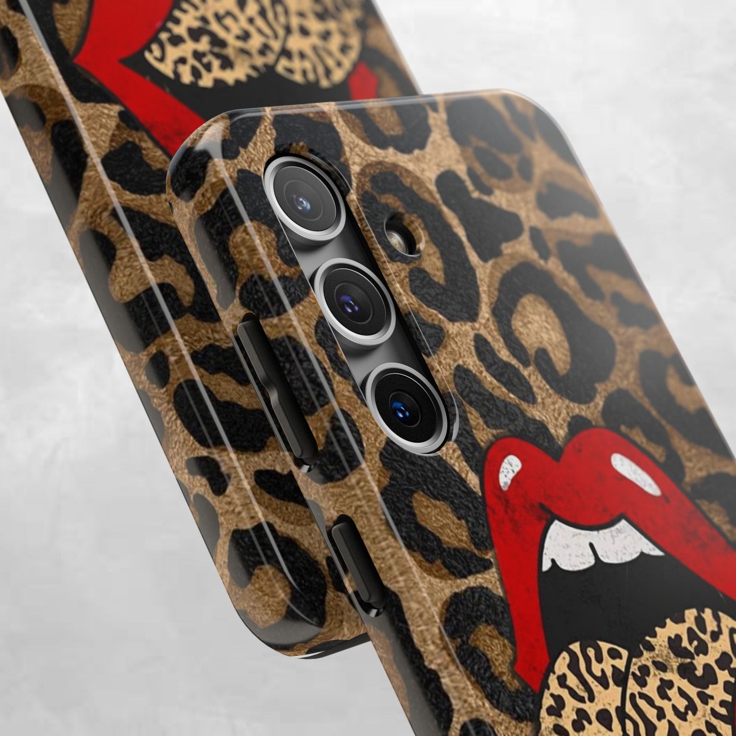 Leopard Lip Tough Phone Case — Bold Animal Print Phone Cover