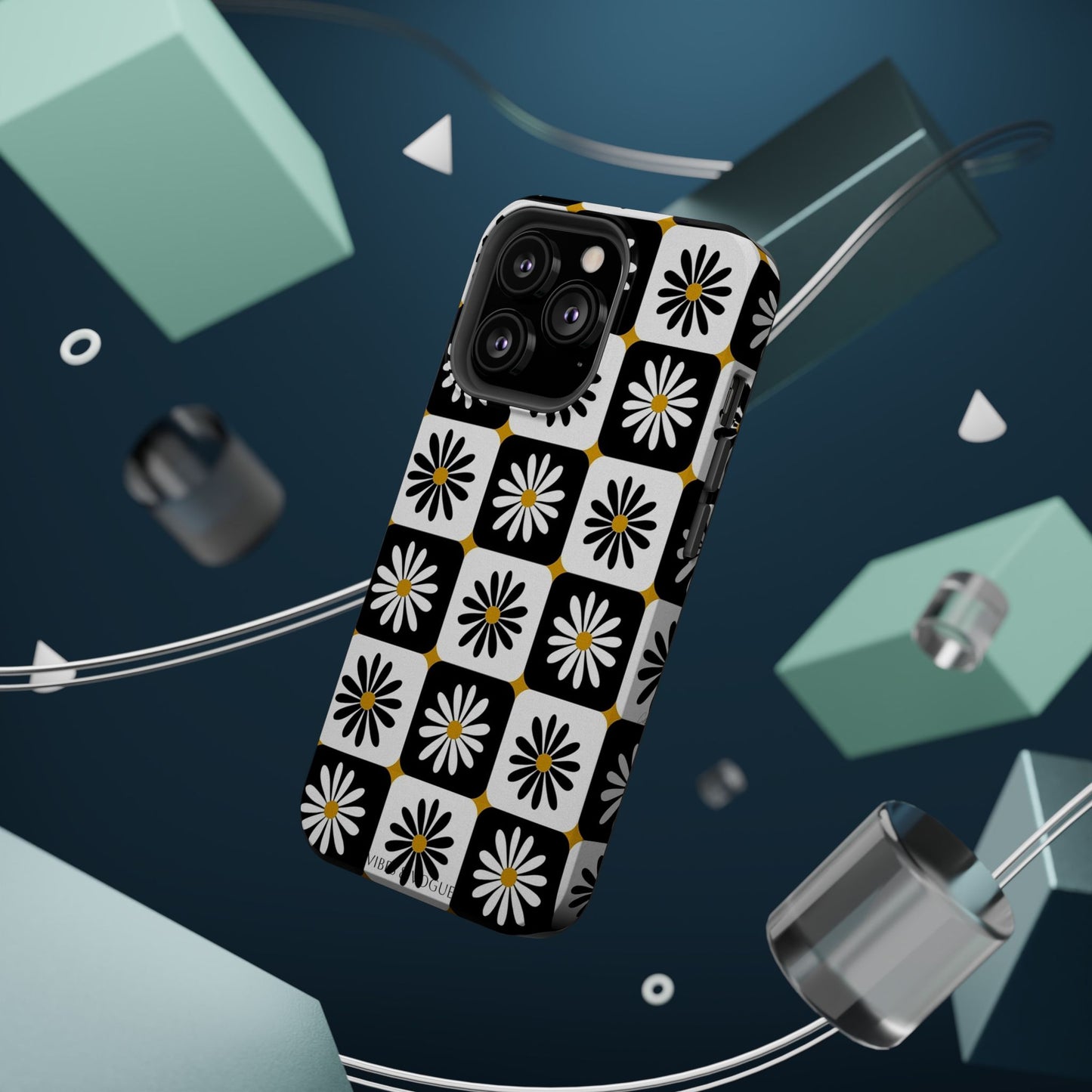 Retro Daisy Magnetic Tough Case - Stylish Protection for Your Phone