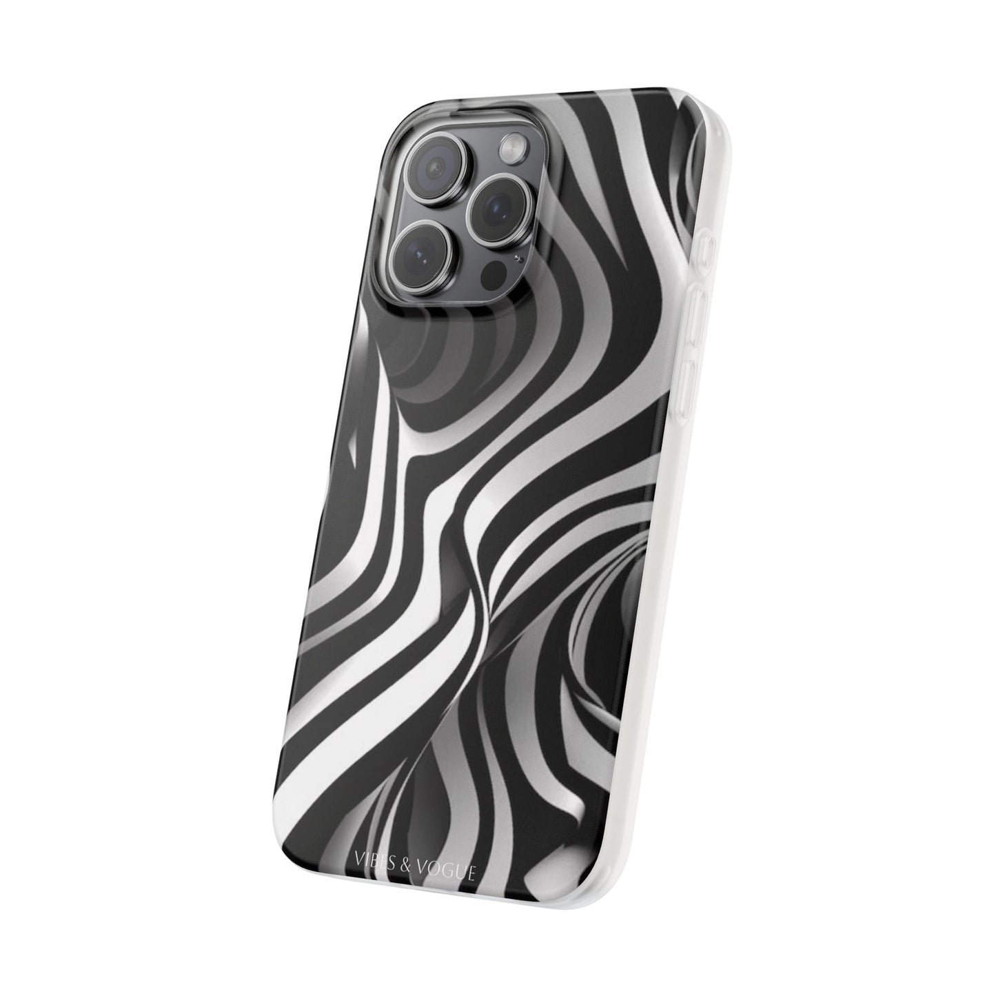 Stylish Phone Cases, Trendy Flexi Cases for iPhone, Black and White Art Case, Gifts for Him/Her, Phone Accessories, Unique Design