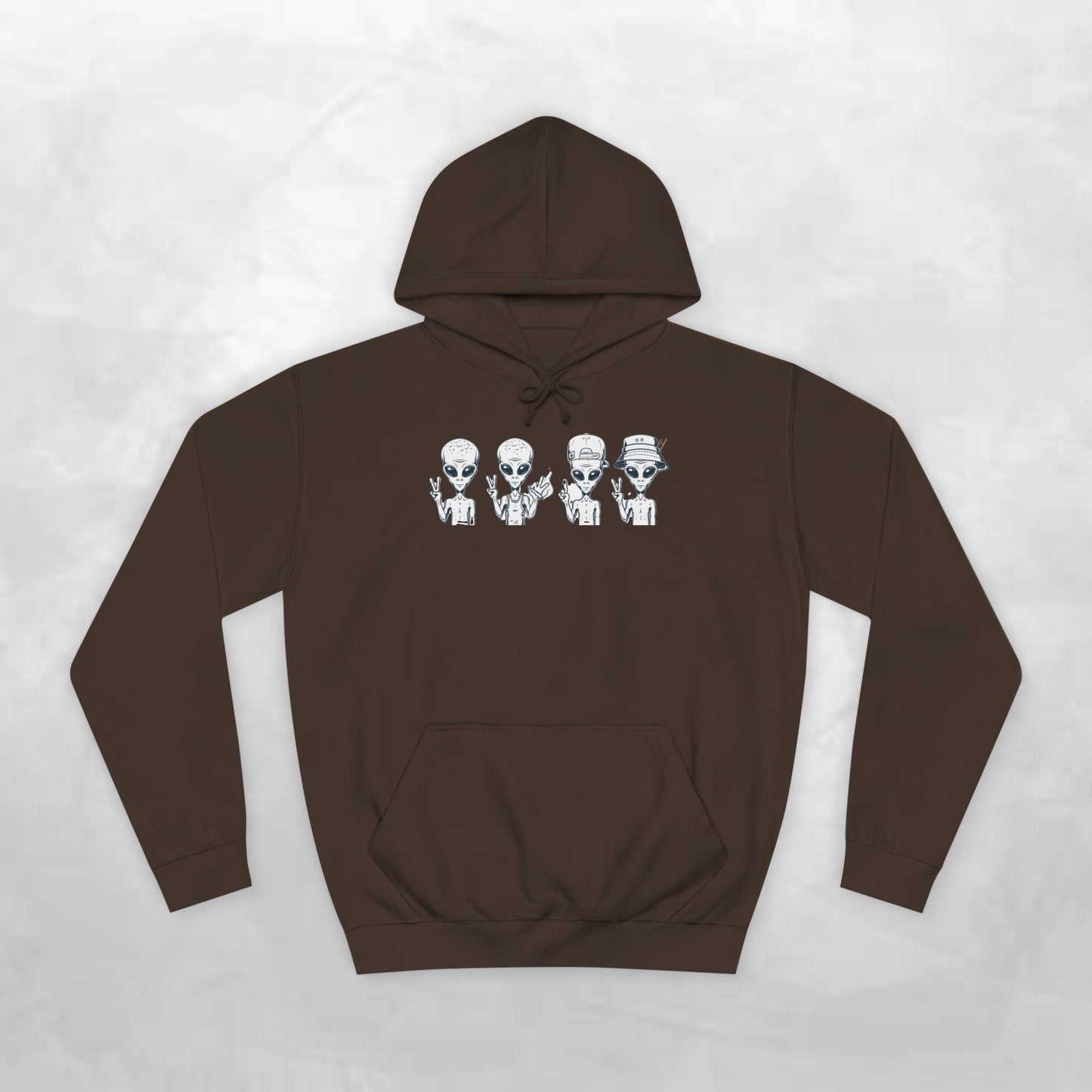 Retro Alien College Hoodie - Unisex Warm Sweatshirt for Campus Style