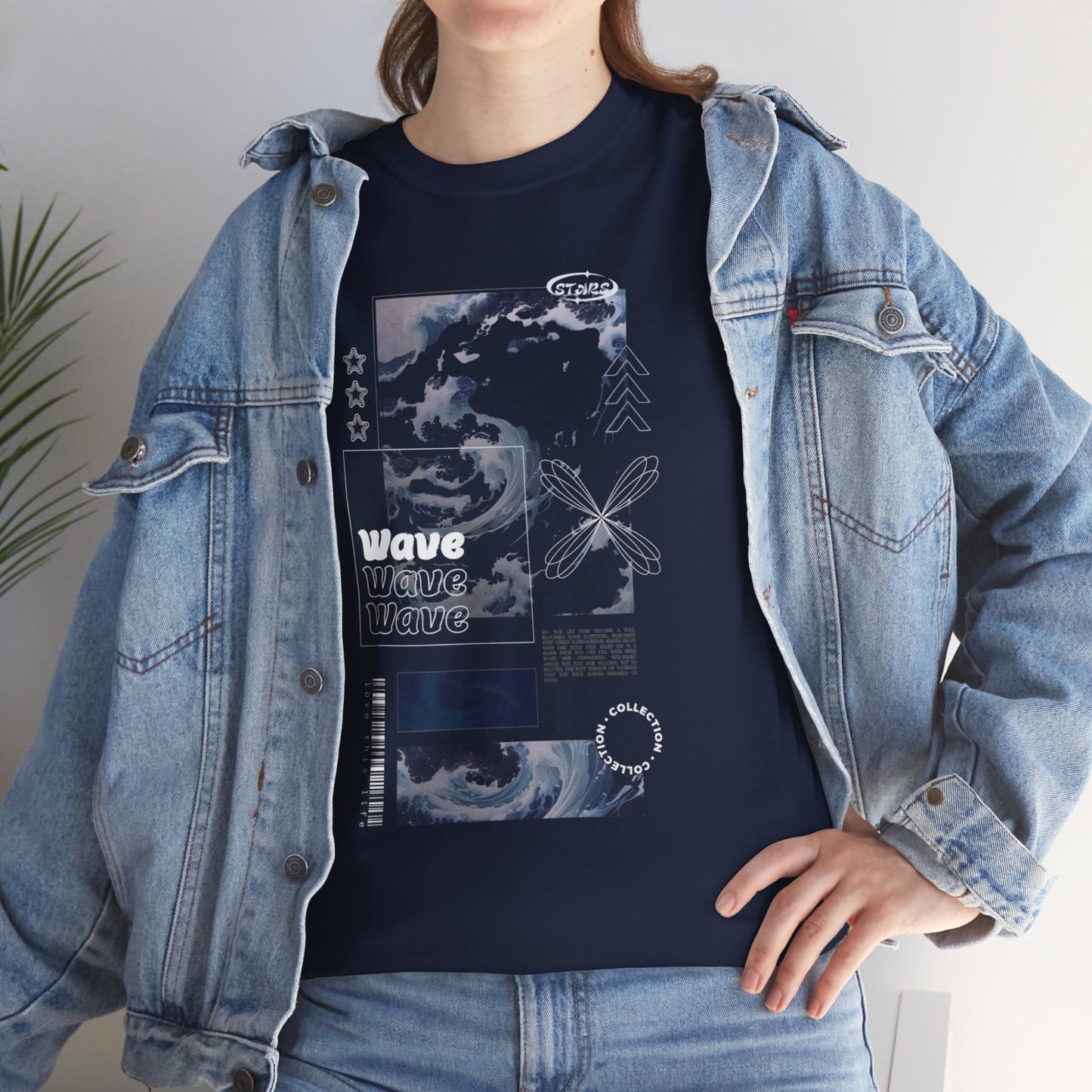 Wave Graphic Tee — Retro Surf Collage T-Shirt