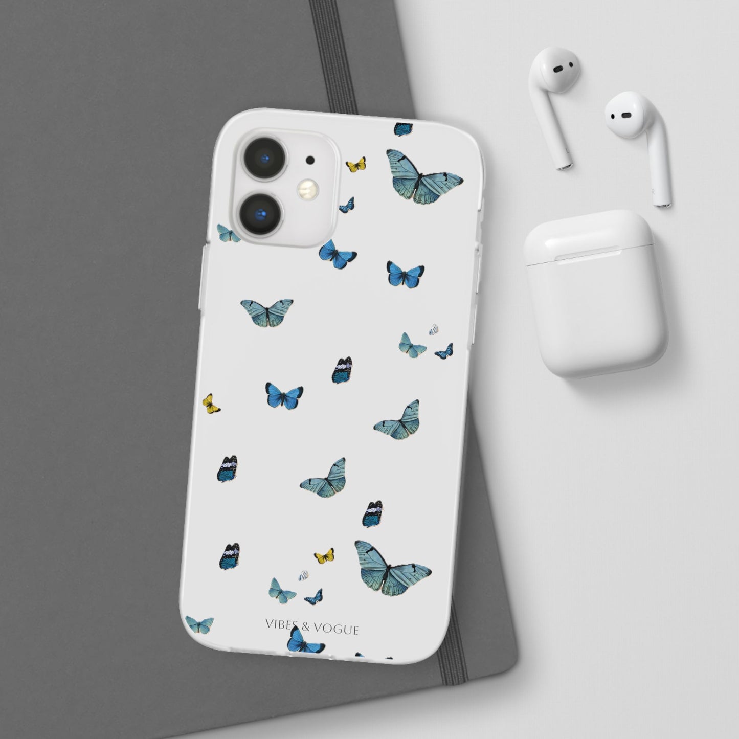 Butterfly Vibes Phone Case, Flexible Phone Cover, Elegant Phone Accessory, Gift for Nature Lovers, Spring Decor, Eco-Friendly Case
