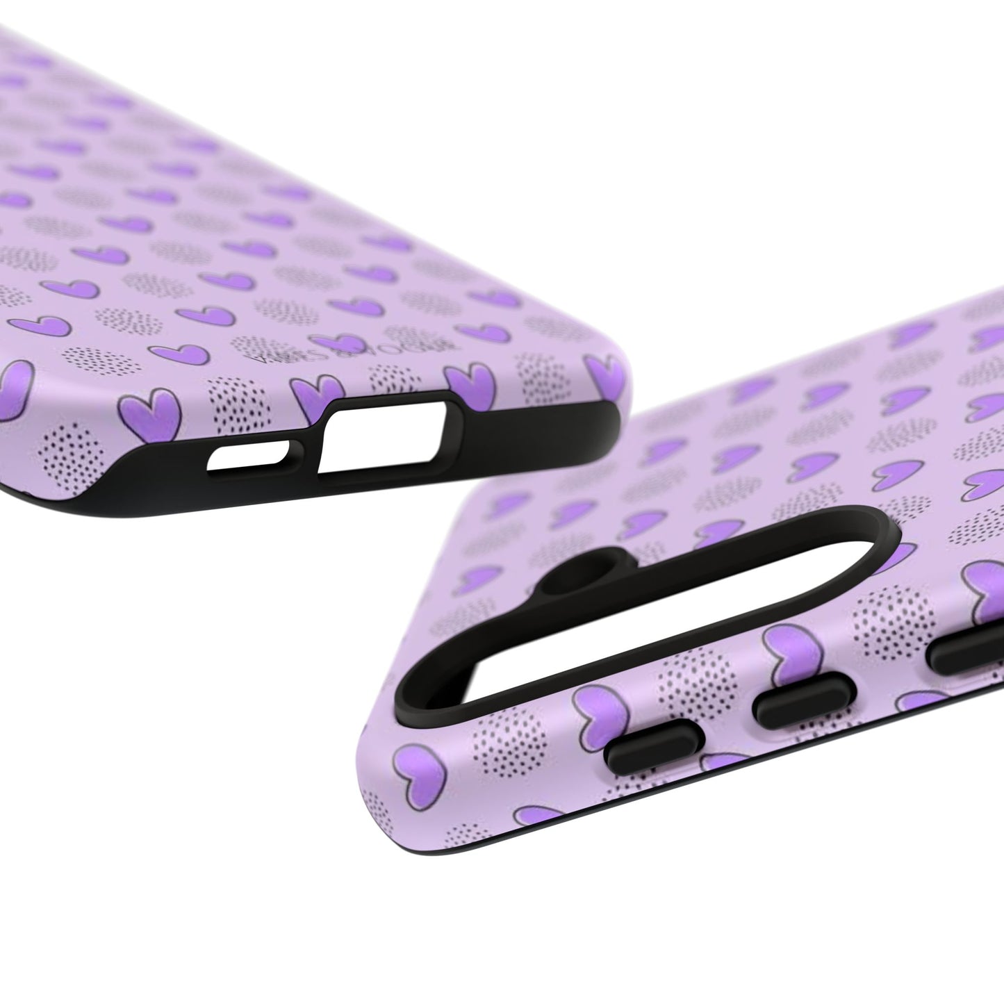 Purple Heart Pattern Phone Case - Tough Cases for a Stylish & Protective Vibe
