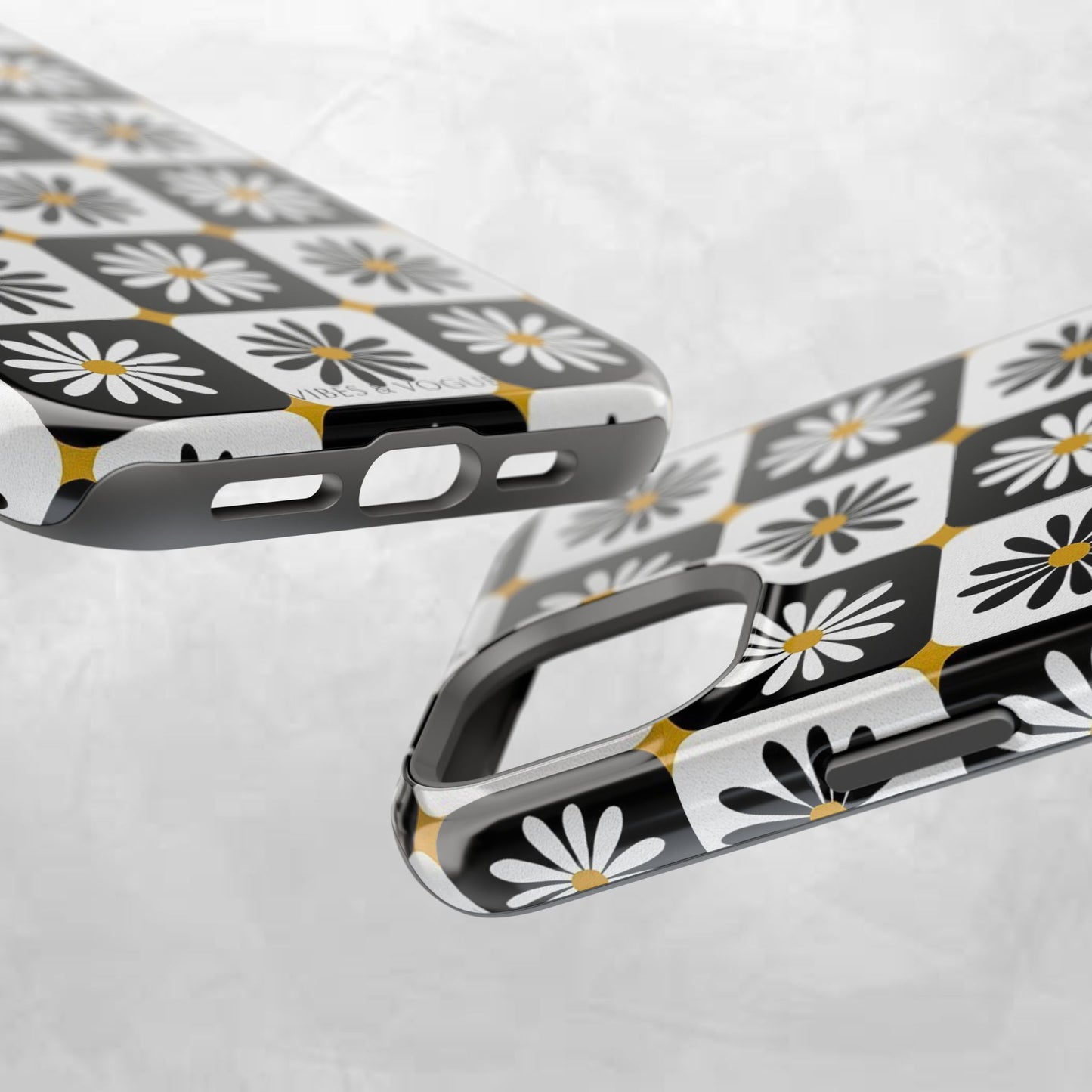 Retro Daisy Magnetic Tough Case - Stylish Protection for Your Phone