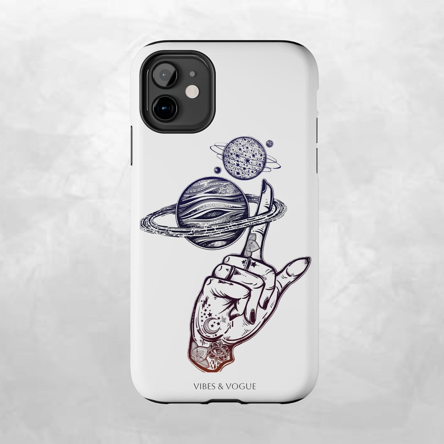 Cosmic Tattoo Phone Case, Unique Galaxy Cell Phone Cover, Gift for Astronomers, Trendy Space Phone Protector, Birthday and Holiday Gift