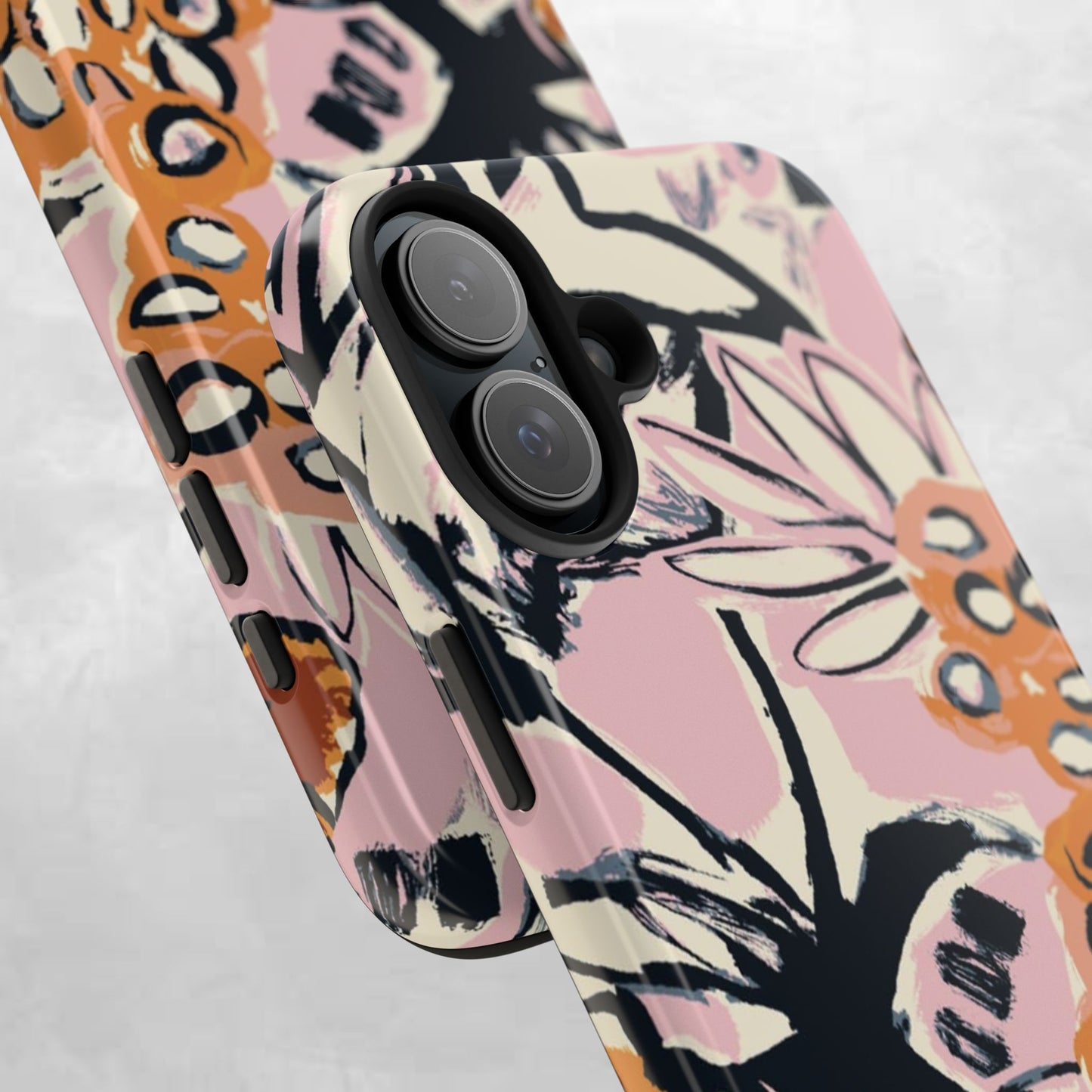 Purple Ocean Creatures Tough Phone Case — Jellyfish, Turtle & Floral Protective Cover