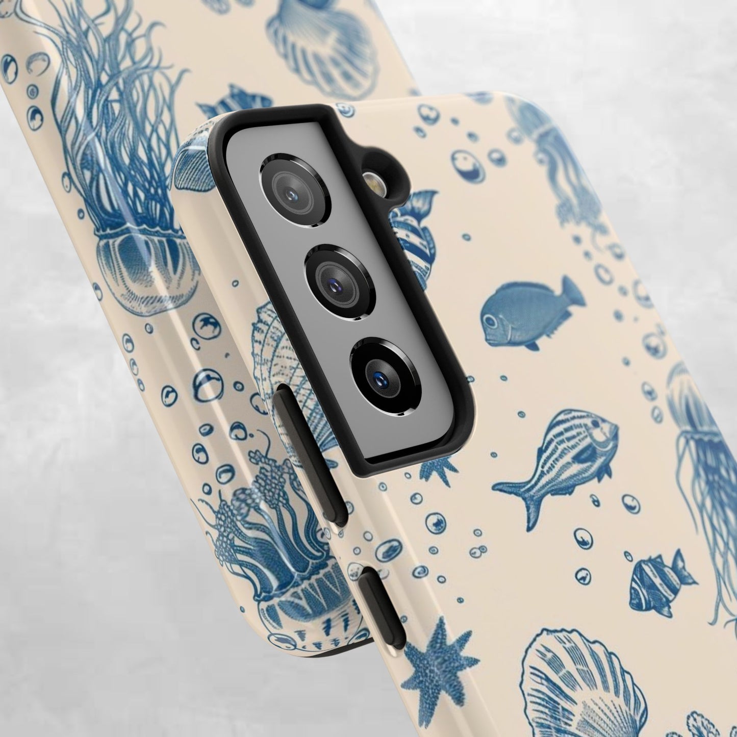 Ocean Blue Marine Pattern Tough Phone Case