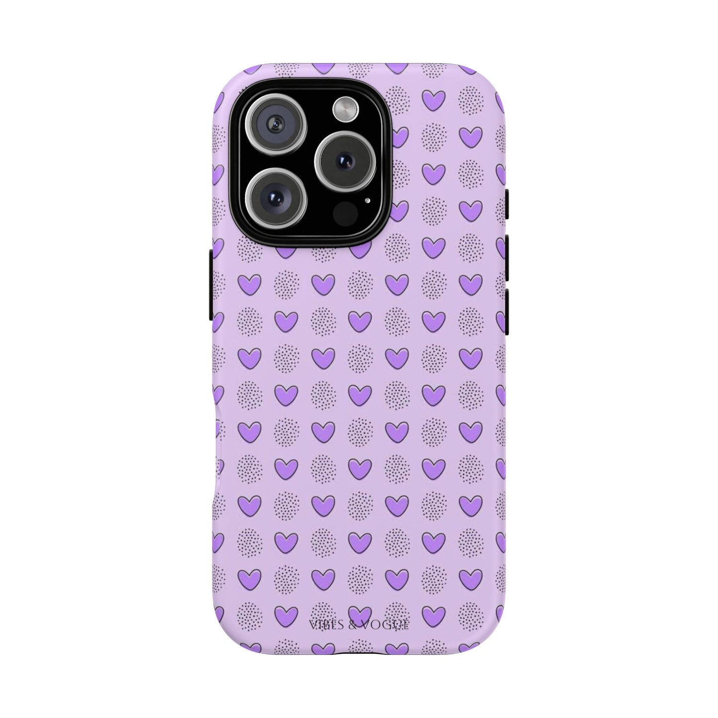 Purple Heart Pattern Phone Case - Tough Cases for a Stylish & Protective Vibe