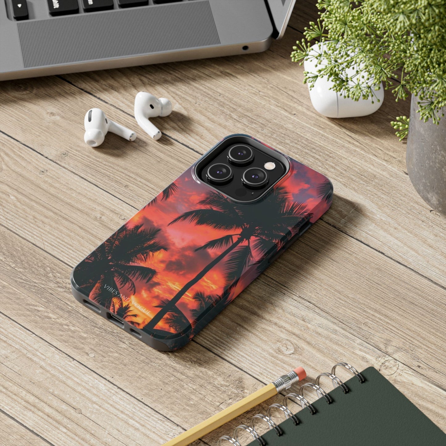 Tropical Sunset Tough Phone Case — Palm Tree Sunset Protective Phone Cover