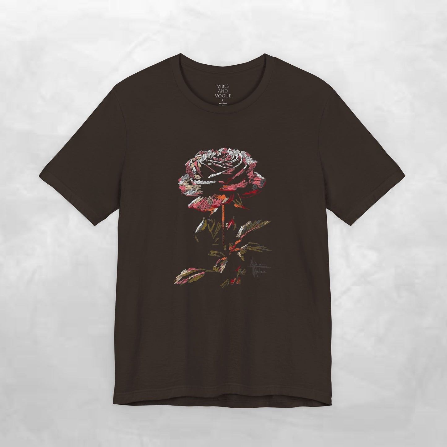 Vintage Rose Tee — Dark Floral Graphic T-Shirt