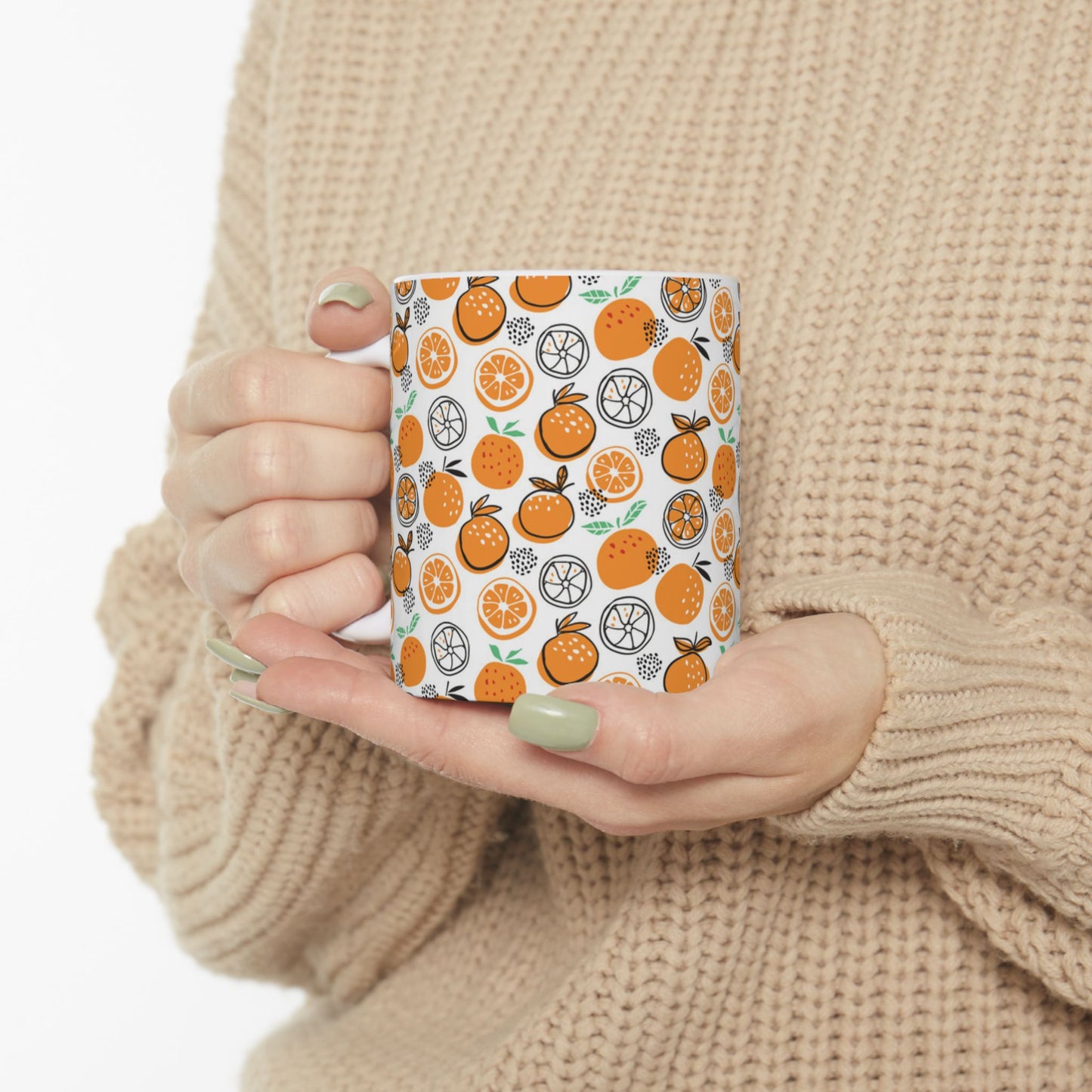 Citrus Patterned Ceramic Mug - Perfect for Summer Sips!