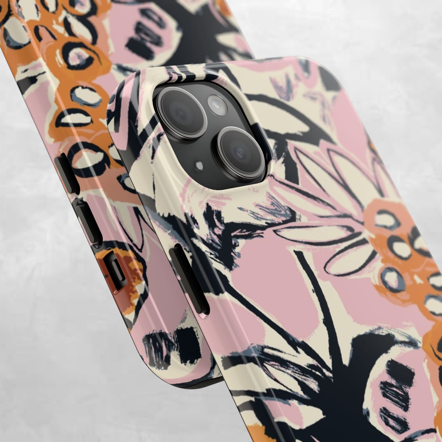 Purple Ocean Creatures Tough Phone Case — Jellyfish, Turtle & Floral Protective Cover